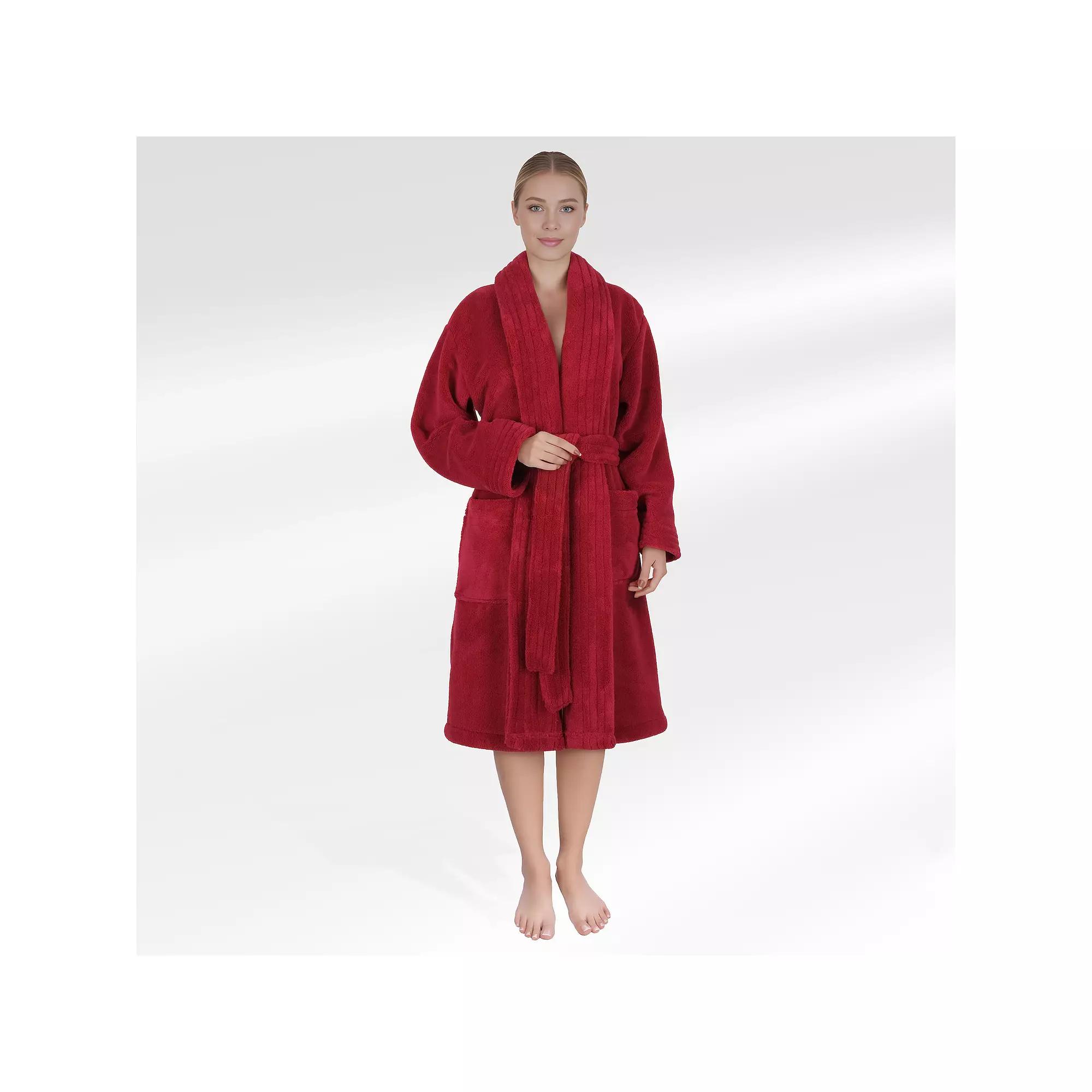 Women's American Soft Linen Long Sleeve Plush Bathbobe, Adult Unisex,  Product Image