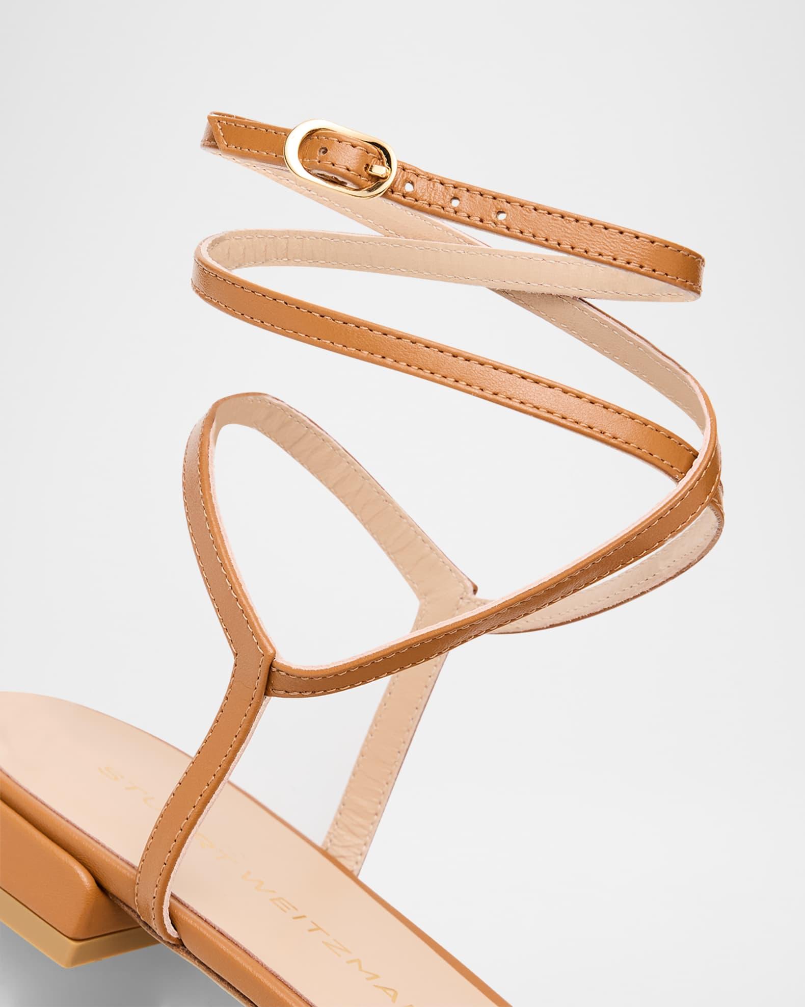 Nudist Leather Ankle-Wrap Sandals Product Image