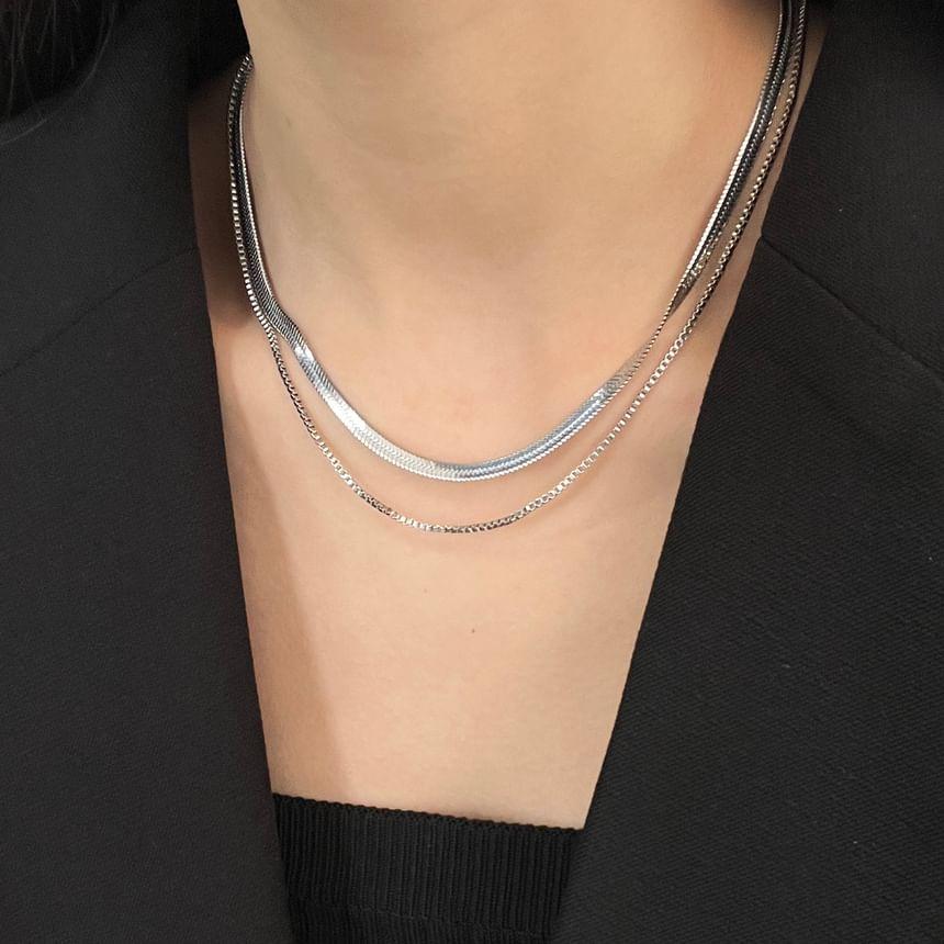 Metallic Layered Snakebone Necklace Product Image