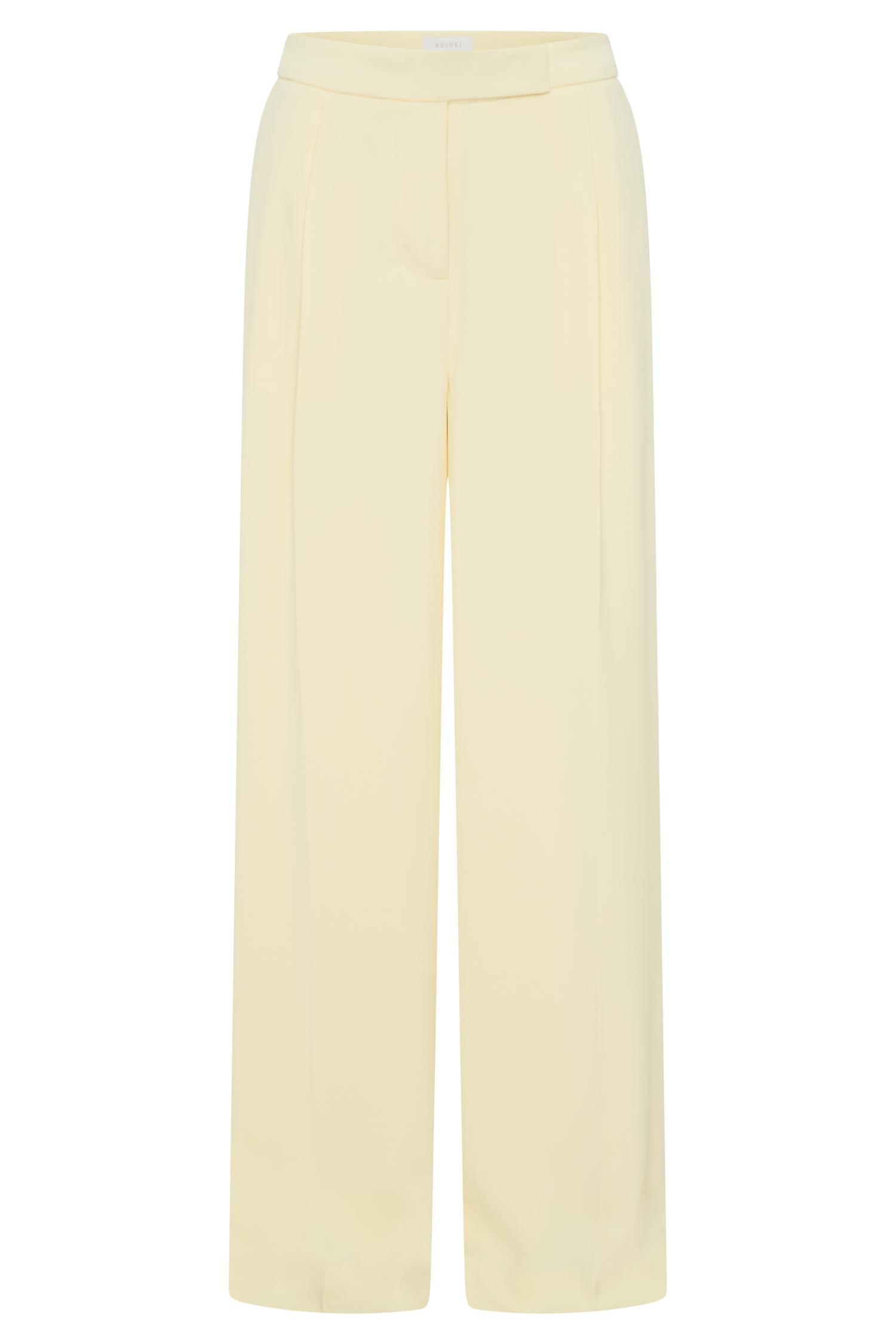 Faith Suiting Wide Leg Pant - Lemon Cream Product Image