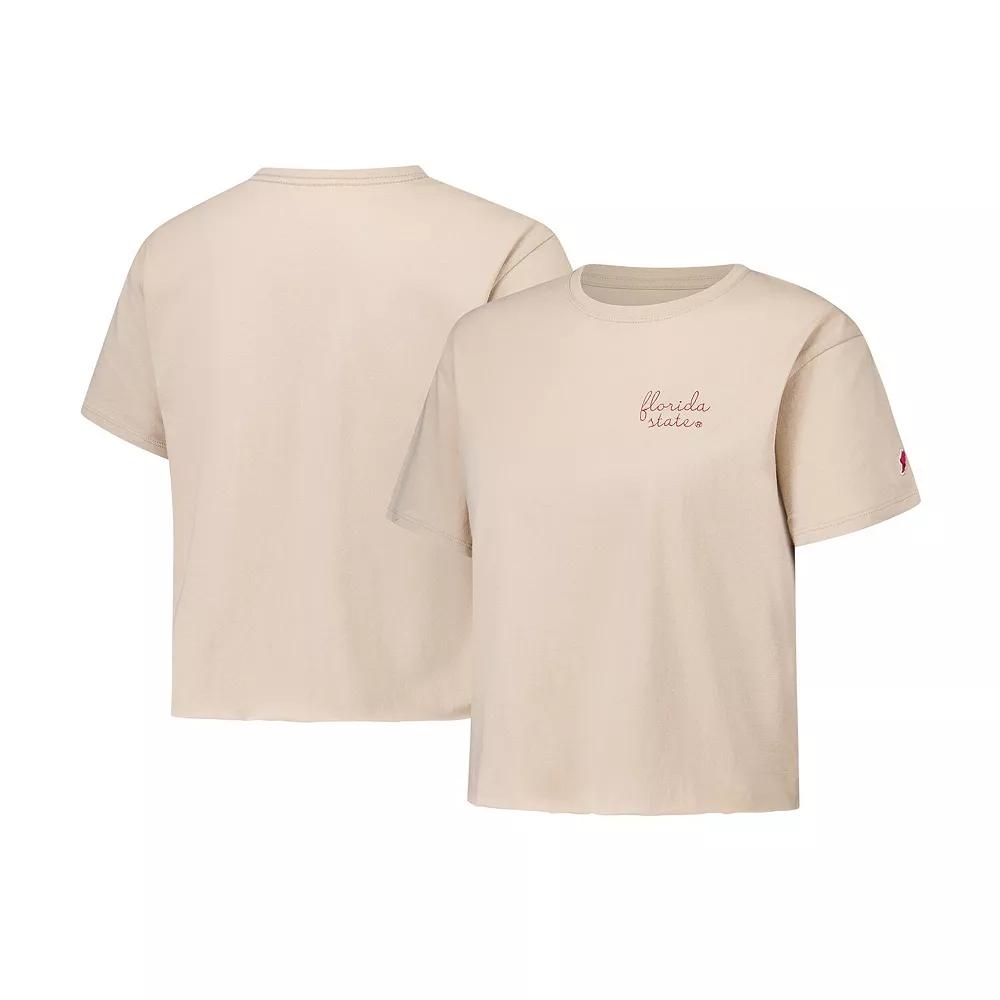 Women's League Collegiate Wear Tan Florida State Seminoles Clothesline Cotton Midi T-Shirt,  Product Image