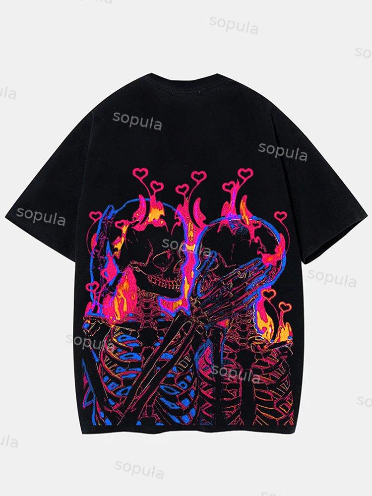 Sopula Fashion Til Death Do Us Part Graphic Print Cotton T-Shirt Product Image