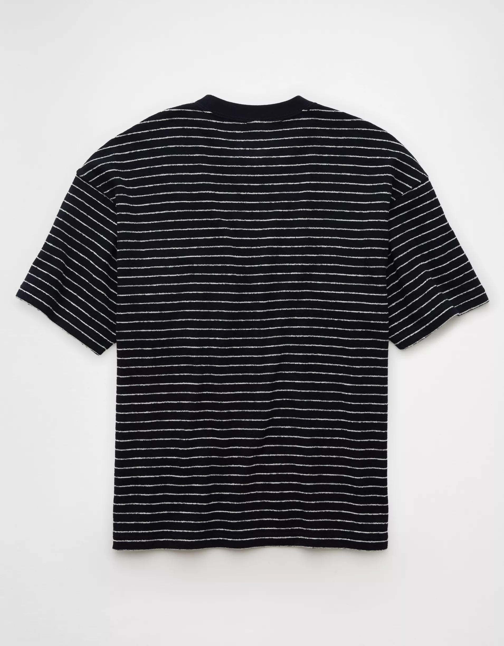 AE Boxy Textured Striped T-Shirt Product Image