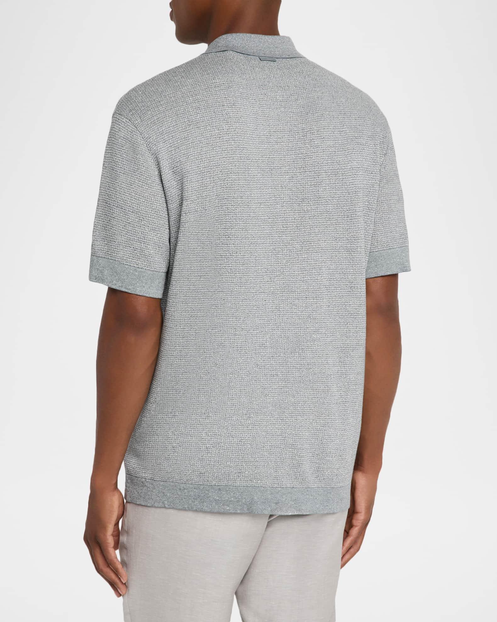 Men's Concealed-Placket Jacquard Polo Shirt Product Image