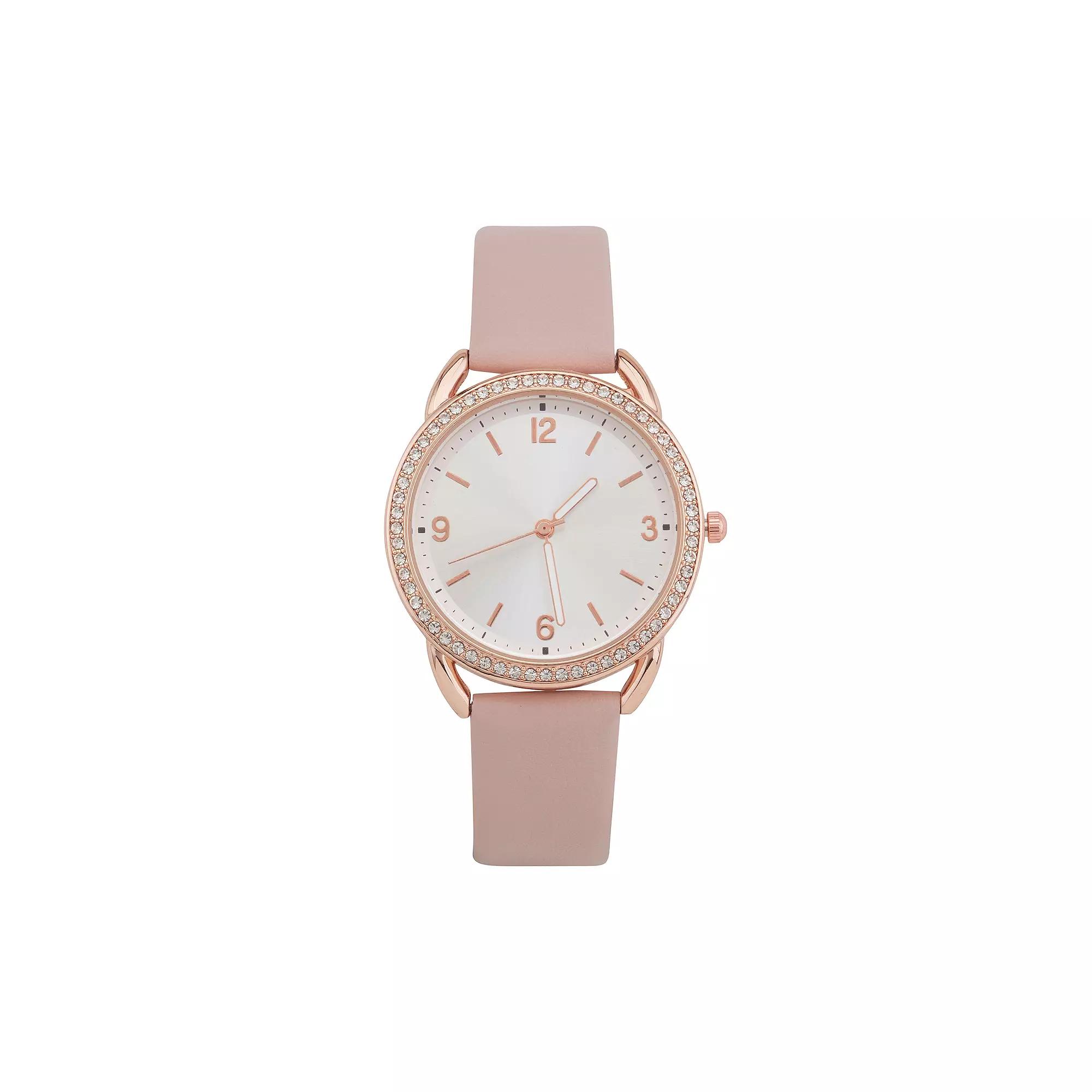 Jessica Carlyle Women's Blush Pink Strap Watch, Size: 35 mm Product Image