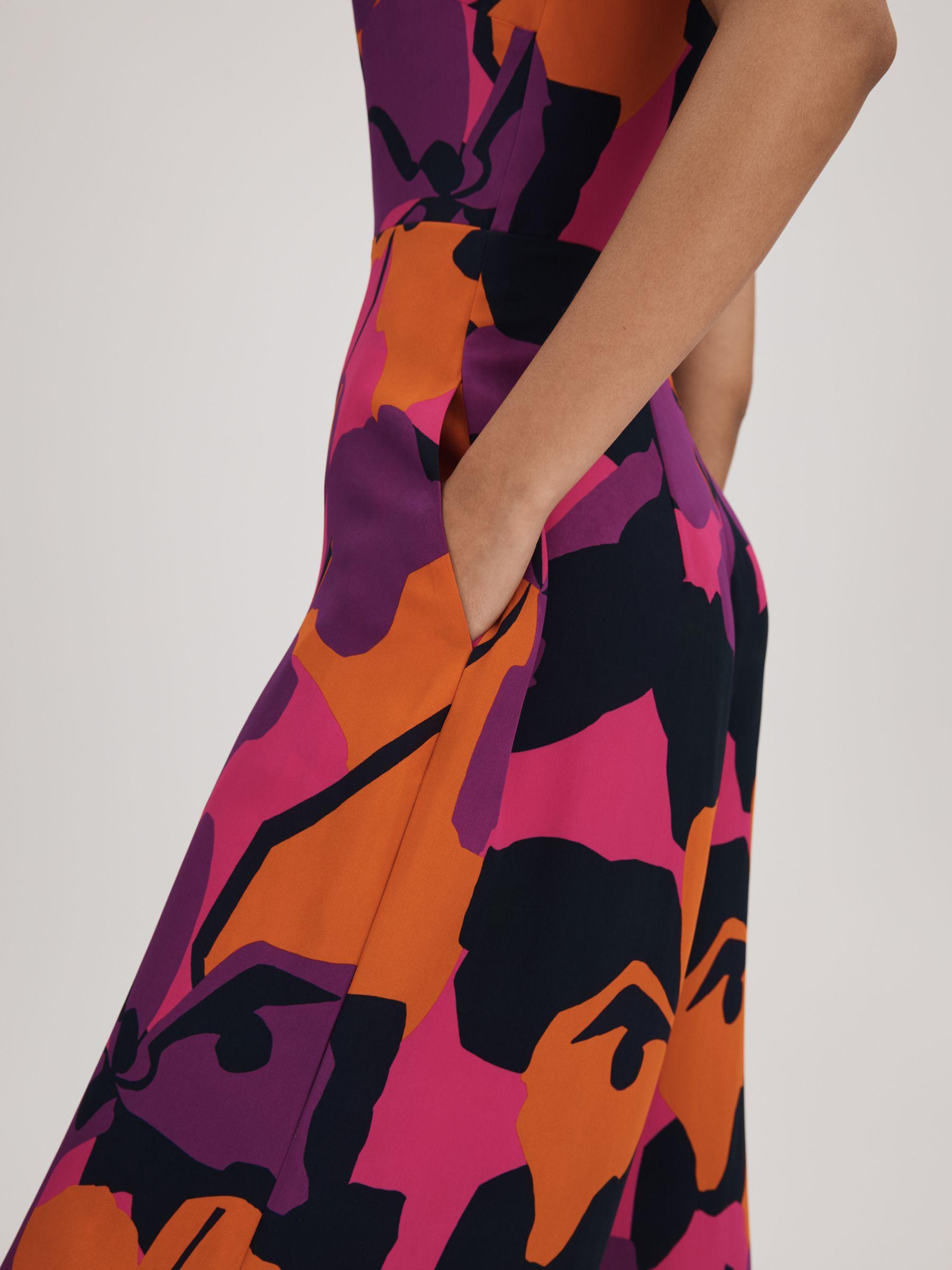Florere Printed Wide Leg Jumpsuit in Pink/Orange Product Image