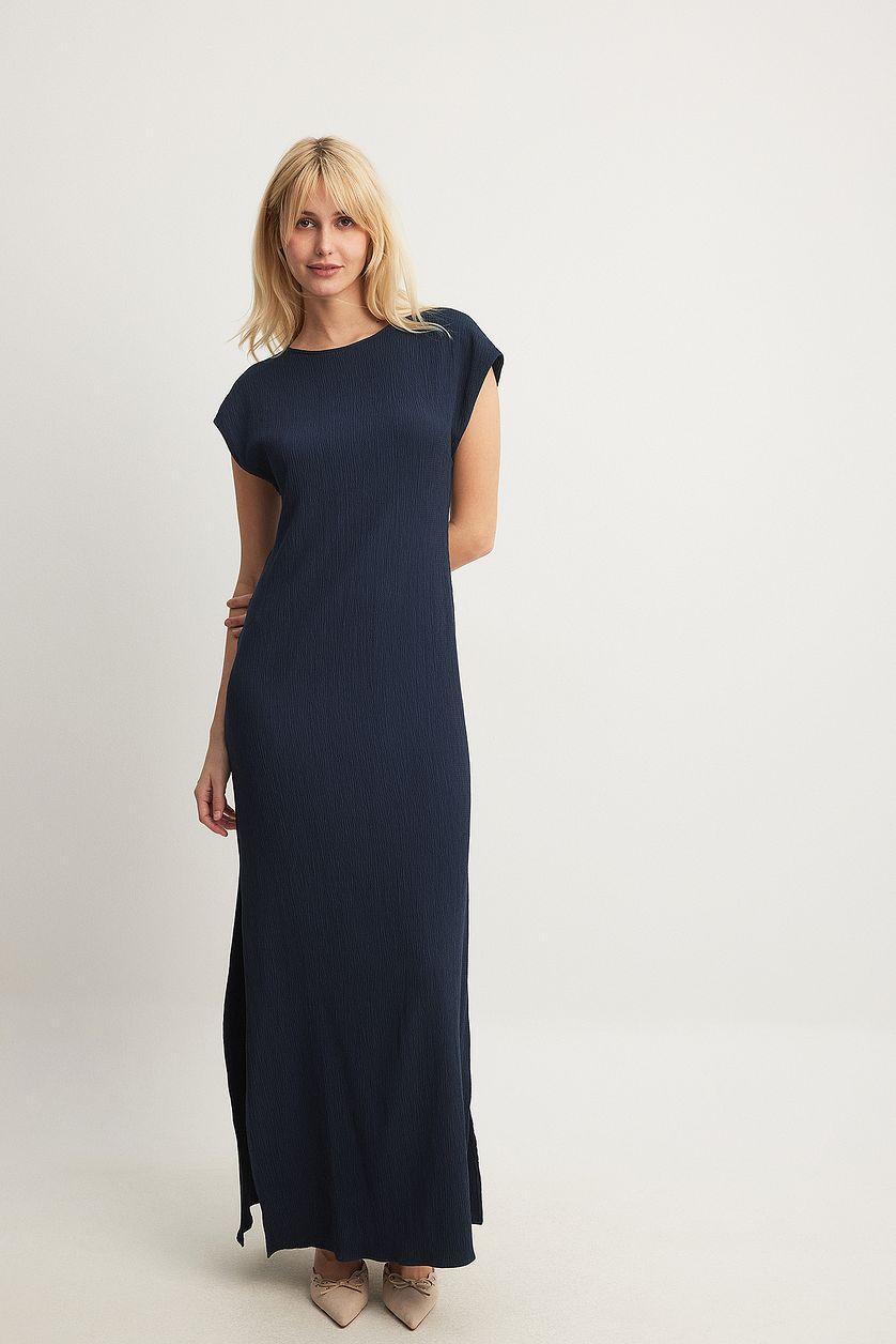 Crinkled Quality High Slit Maxi Dress Product Image