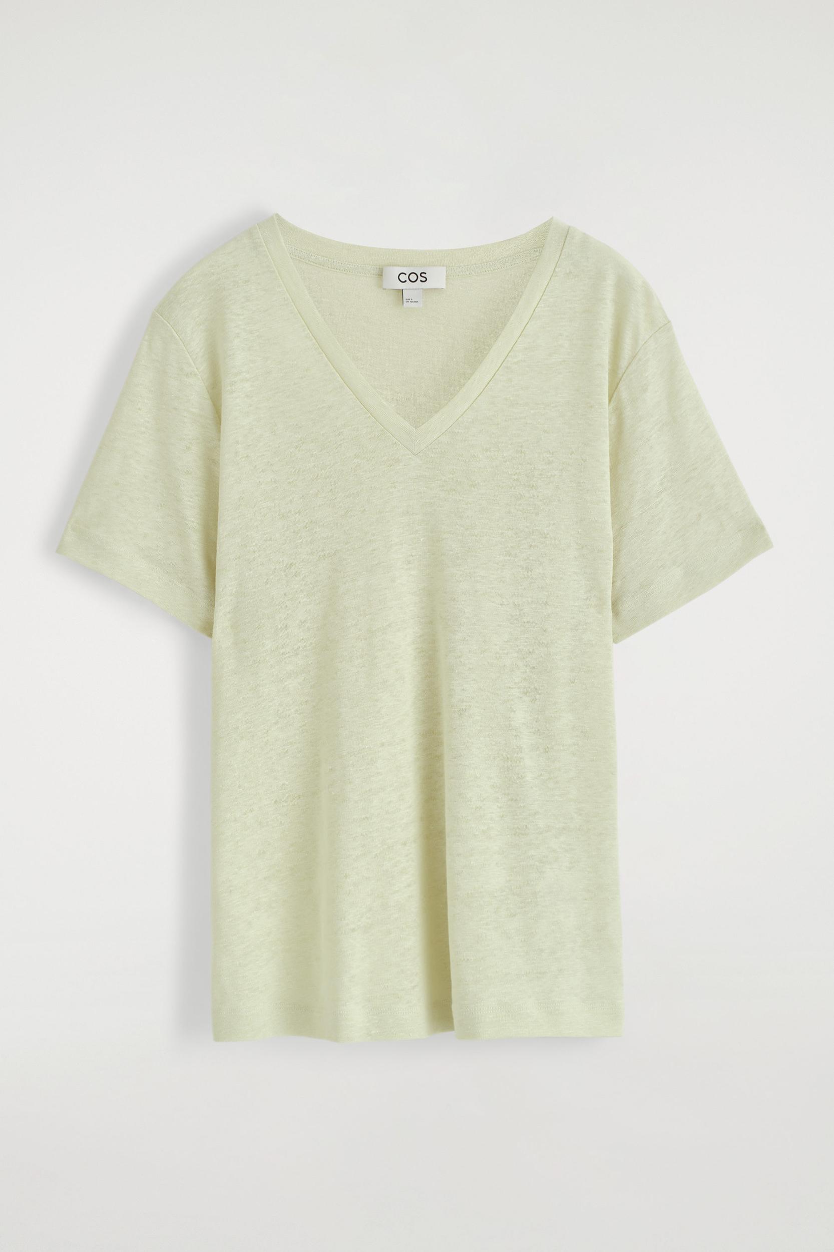 VNECK LINEN TSHIRT Product Image