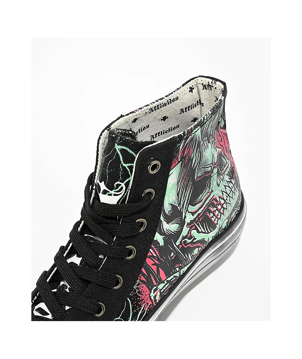 Affliction Ghost Black & Red Shoes Product Image