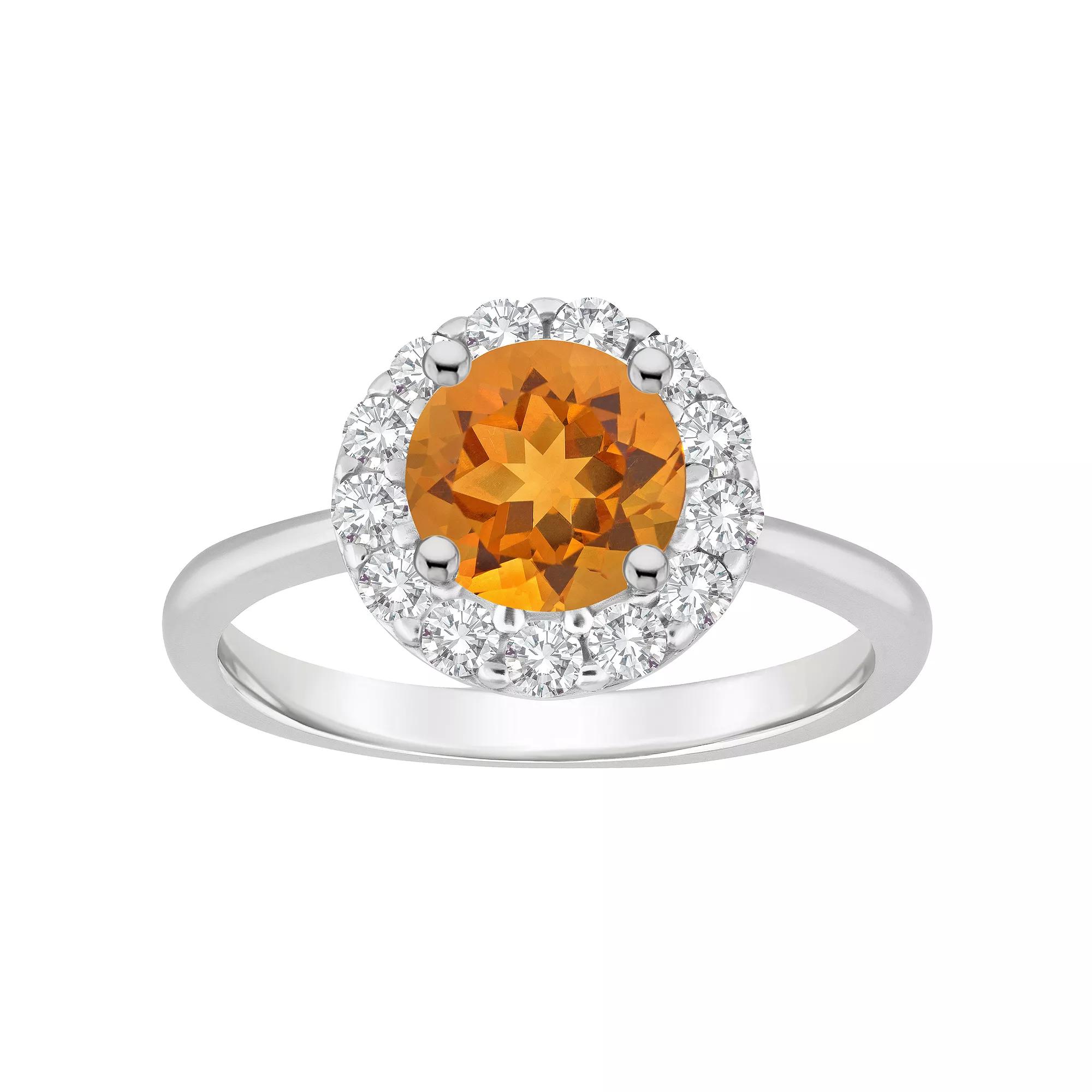 Celebration Gems Sterling Silver Gemstone Halo Ring, Women's,  Product Image