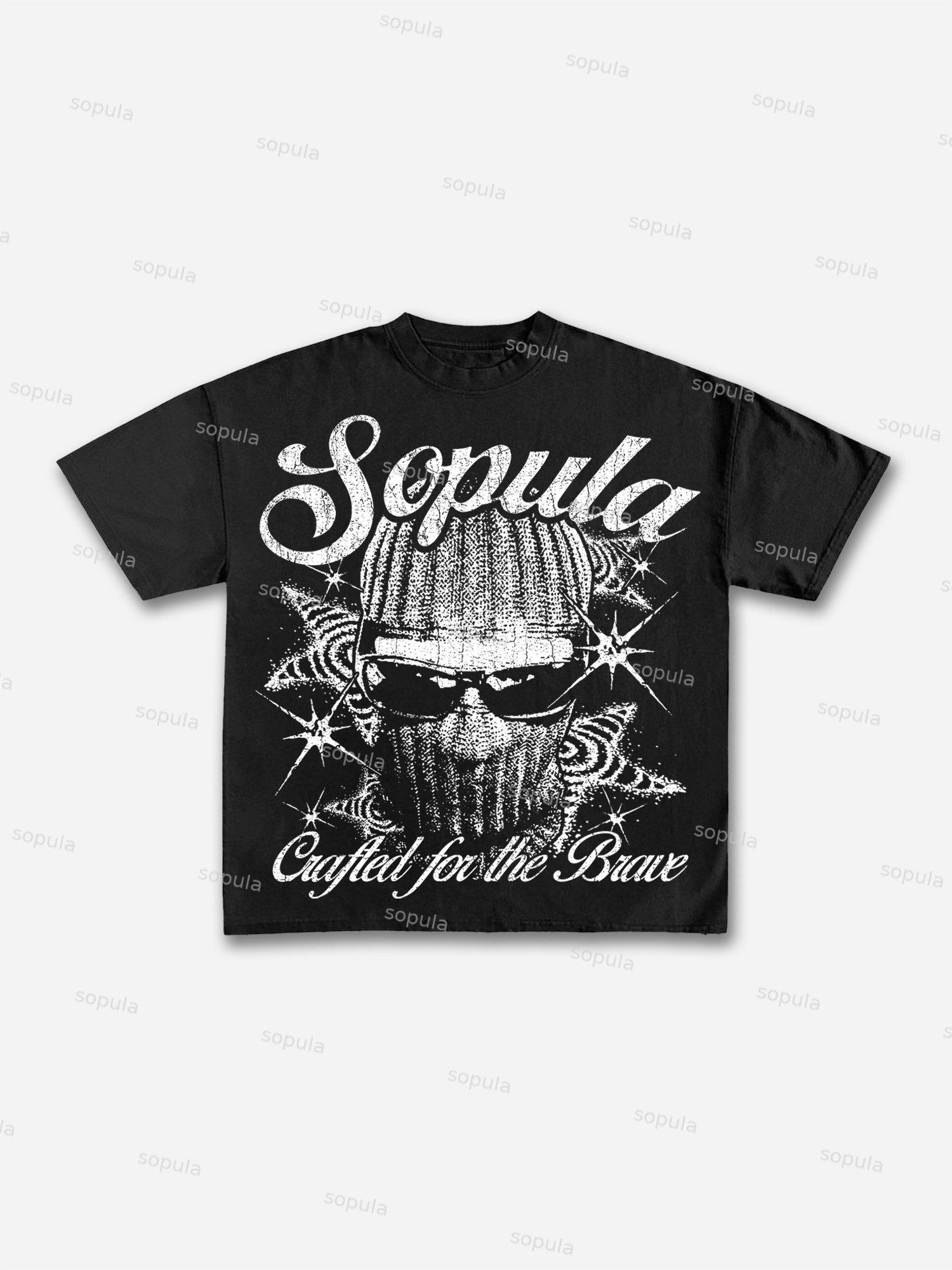 Sopula Mask Graphic Print Cotton T-shirt Product Image