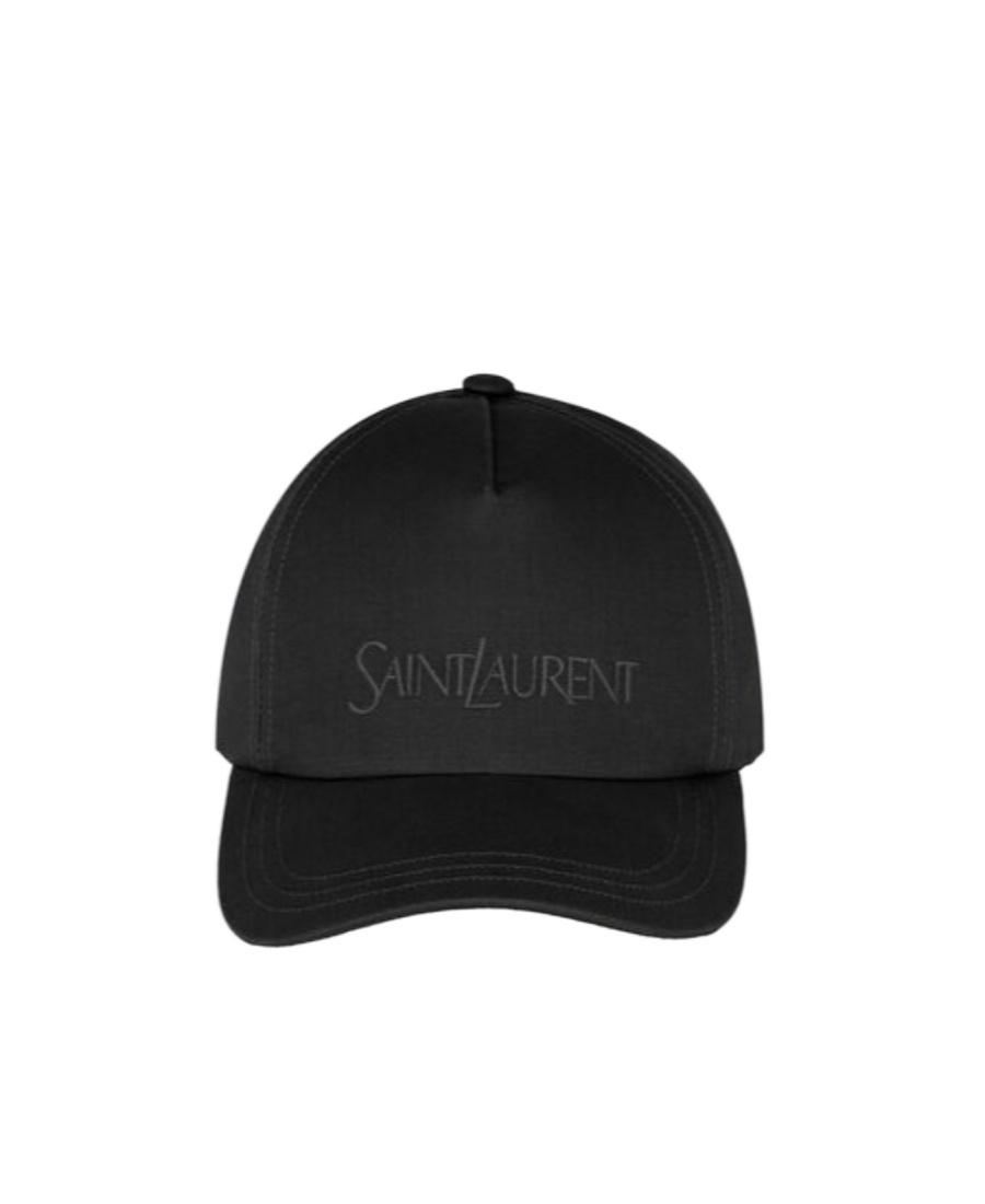 SAINT LAURENT Cotton And Linen Baseball Cap Men In Black Product Image