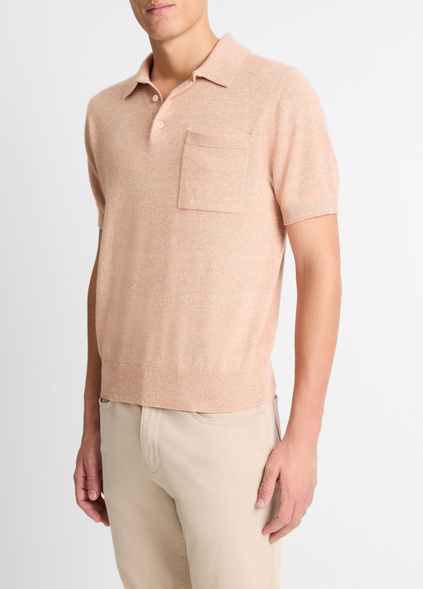 Linen, Wool & Cashmere Polo Sweater Product Image