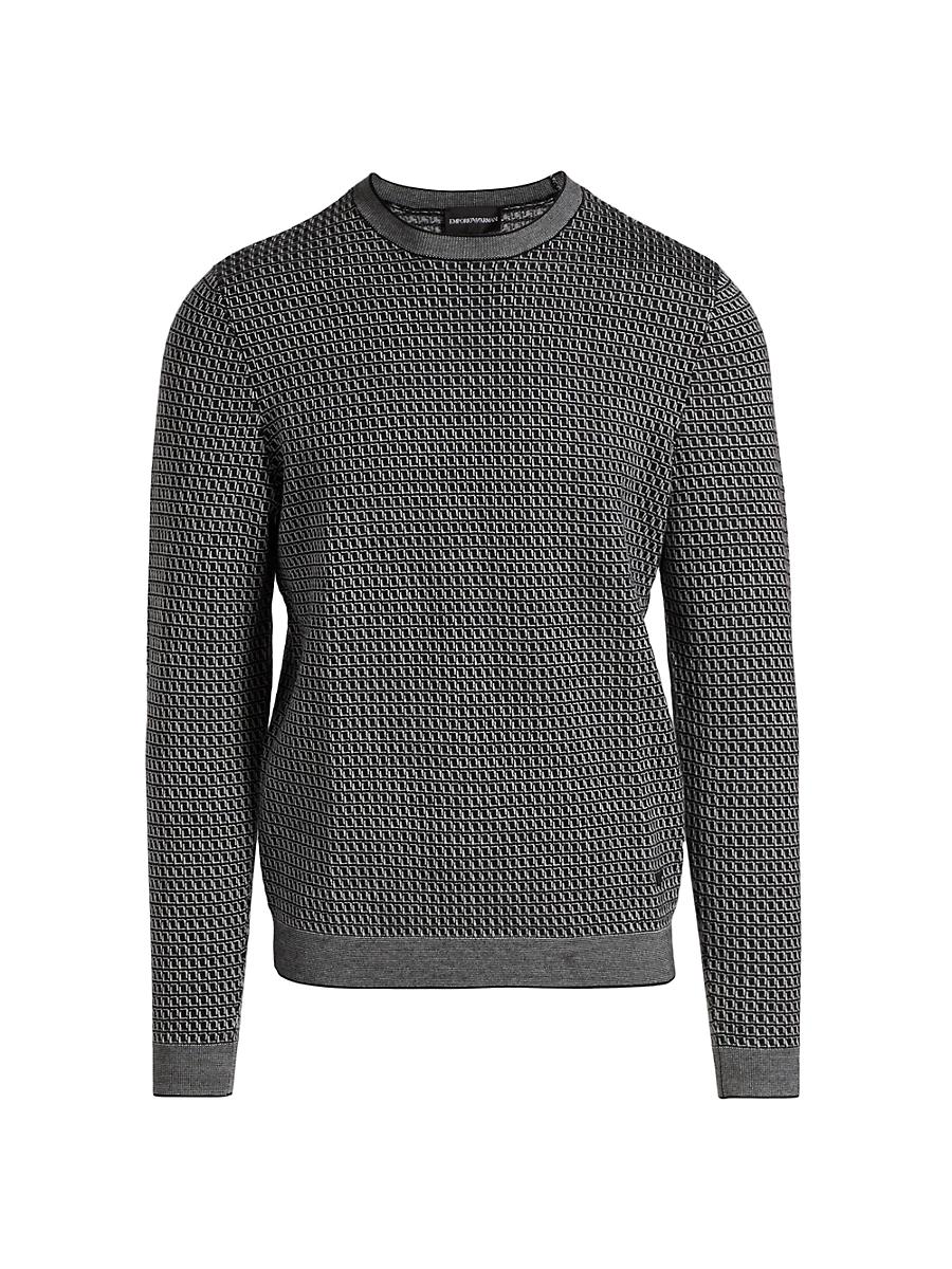 Men's Wool Geometric Crewneck Sweater Product Image