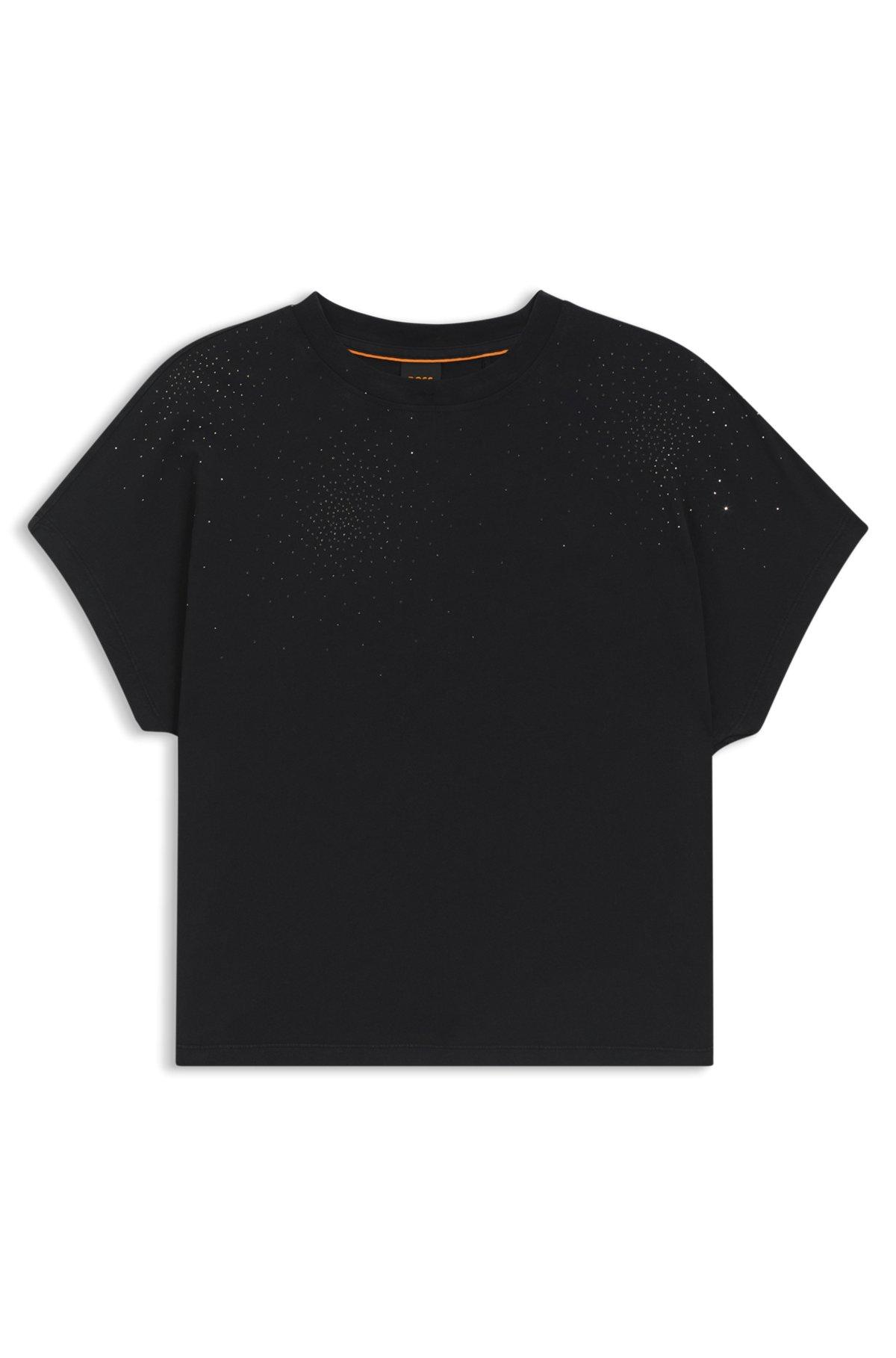 Oversize-fit cotton T-shirt with crystal artwork Product Image