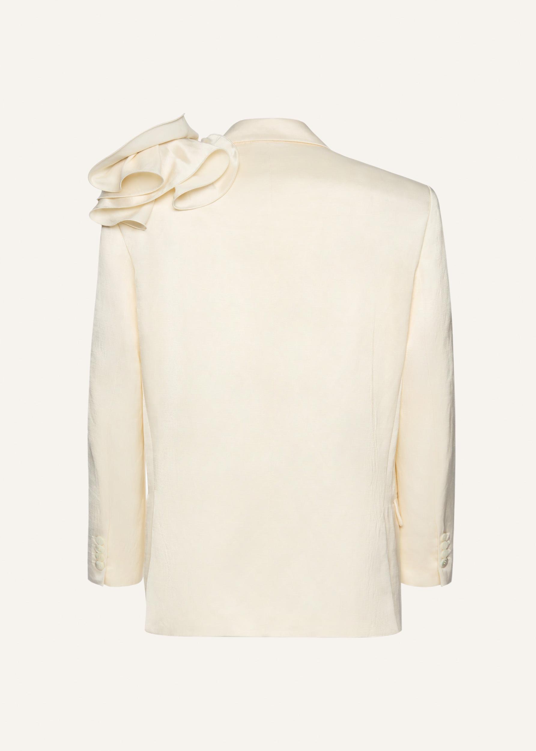 Flower applique oversized blazer in cream Product Image