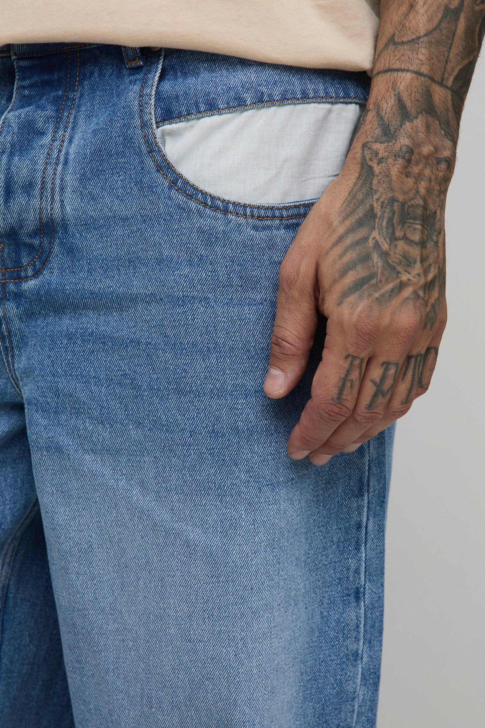 Tall Drop Pocket Detail Relaxed Fit Jeans | boohooMAN USA Product Image