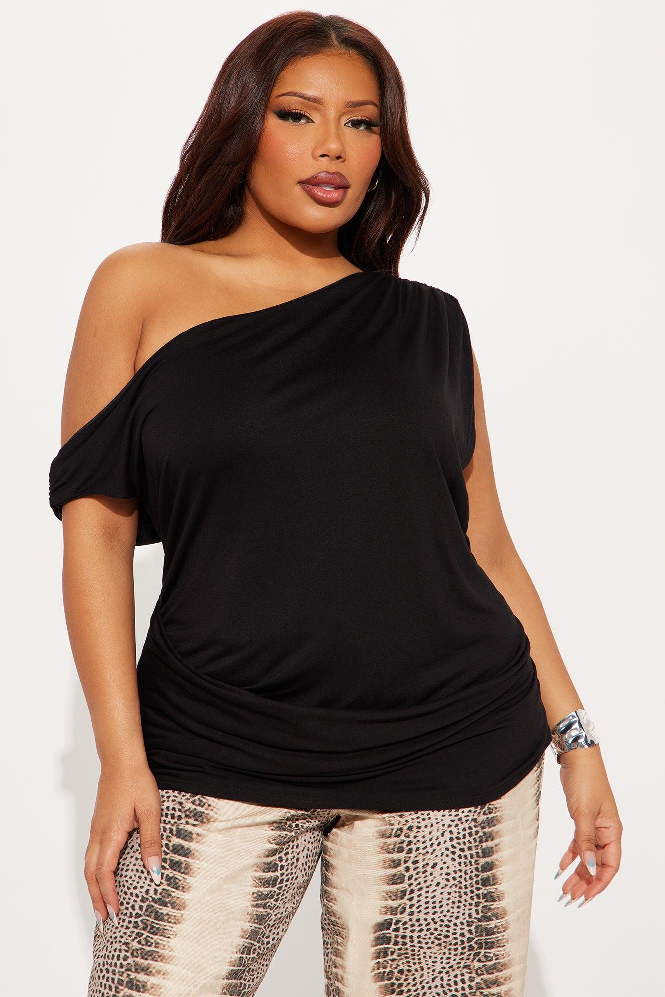 Embrace Her Double Lined Off Shoulder Top - Black Female Product Image