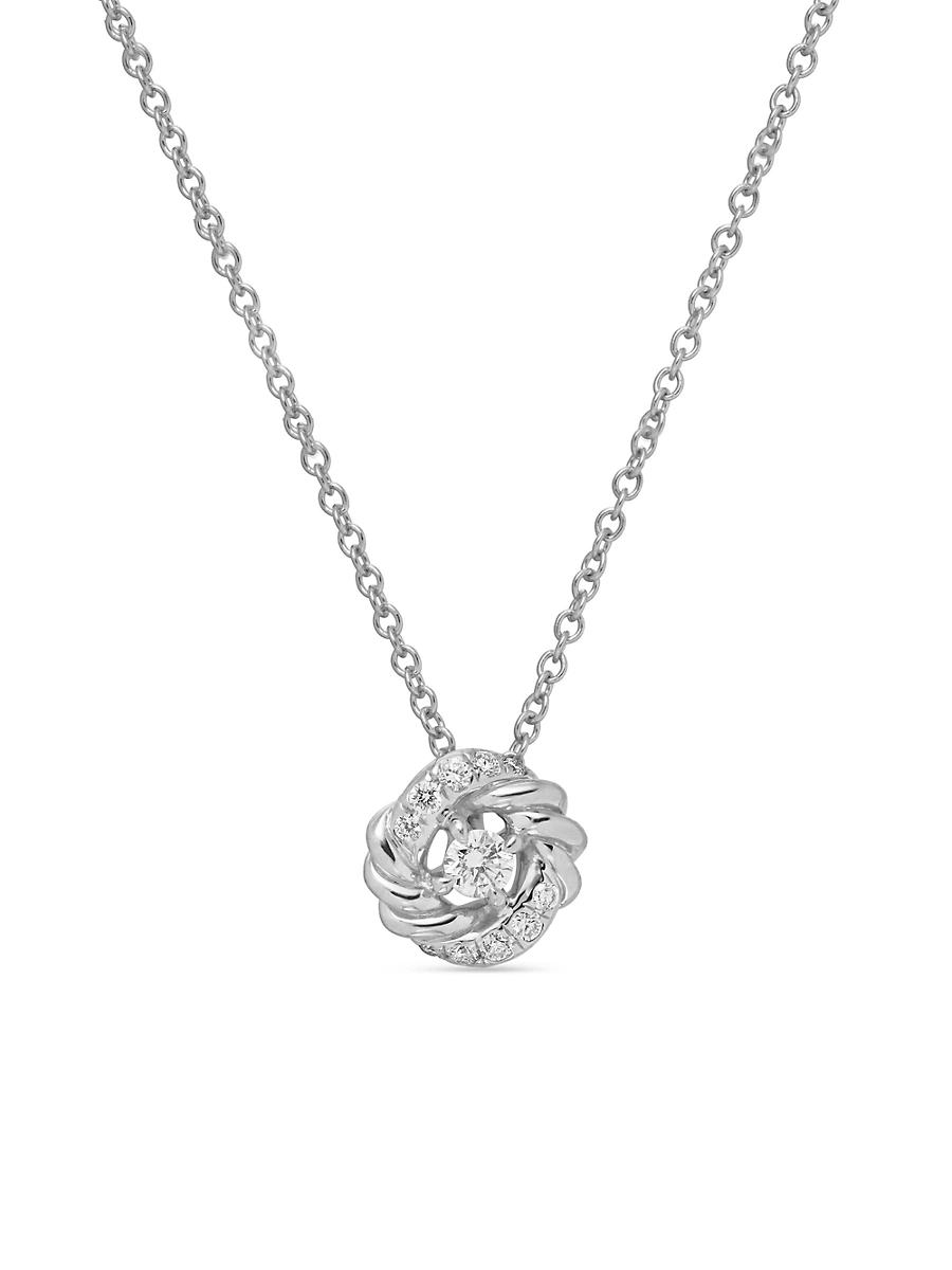 David Yurman Sterling Petite Infinity Pendant Necklace with Diamonds, 17 Product Image