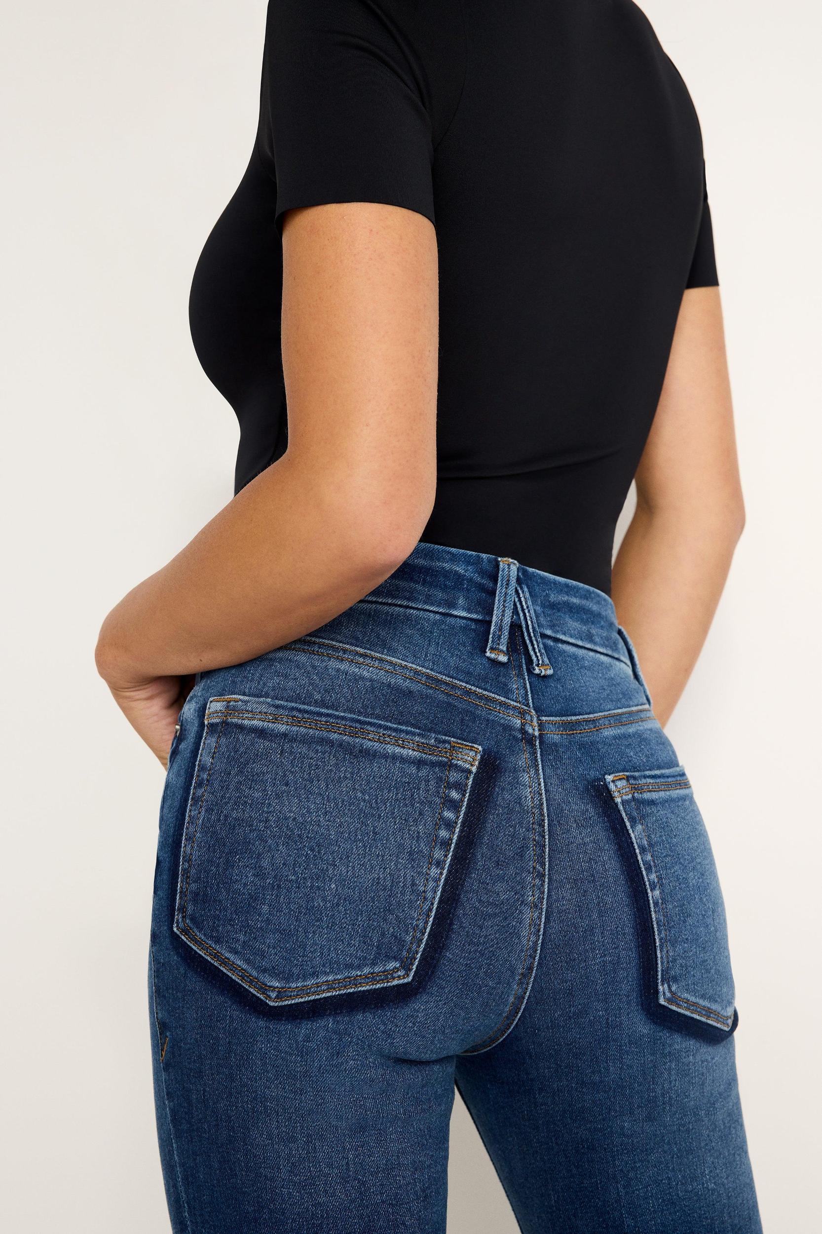 GOOD PETITE STRAIGHT COMPRESSION JEANS | INDIGO625 Product Image