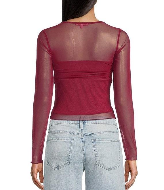 Evolutionary Mesh Boat Neck Long Sleeve Top Product Image