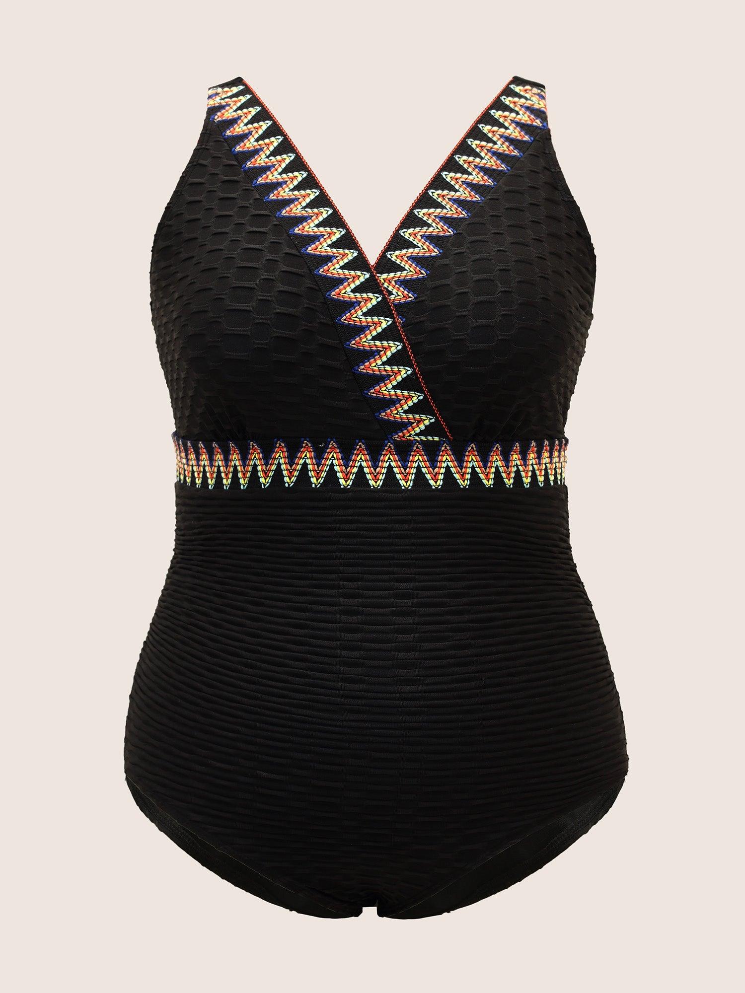 Contrast Webbing Wrap One Piece Swimsuit Female Product Image