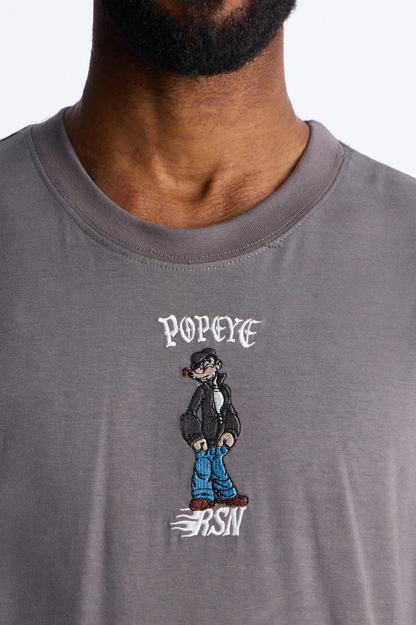 Popeye Old Skool Short Sleeve Tee - Grey Male Product Image