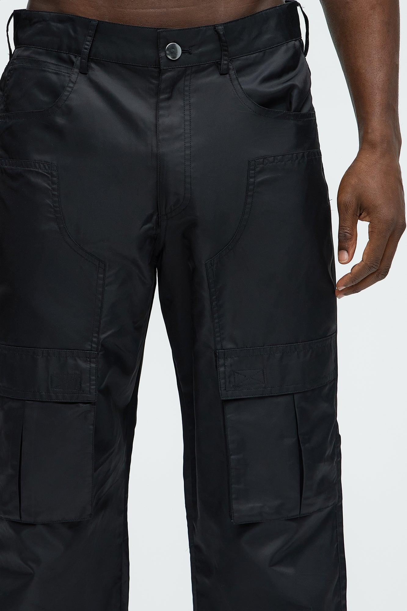 Panel Pocket Relaxed Tech Cargo Pant - Black Product Image