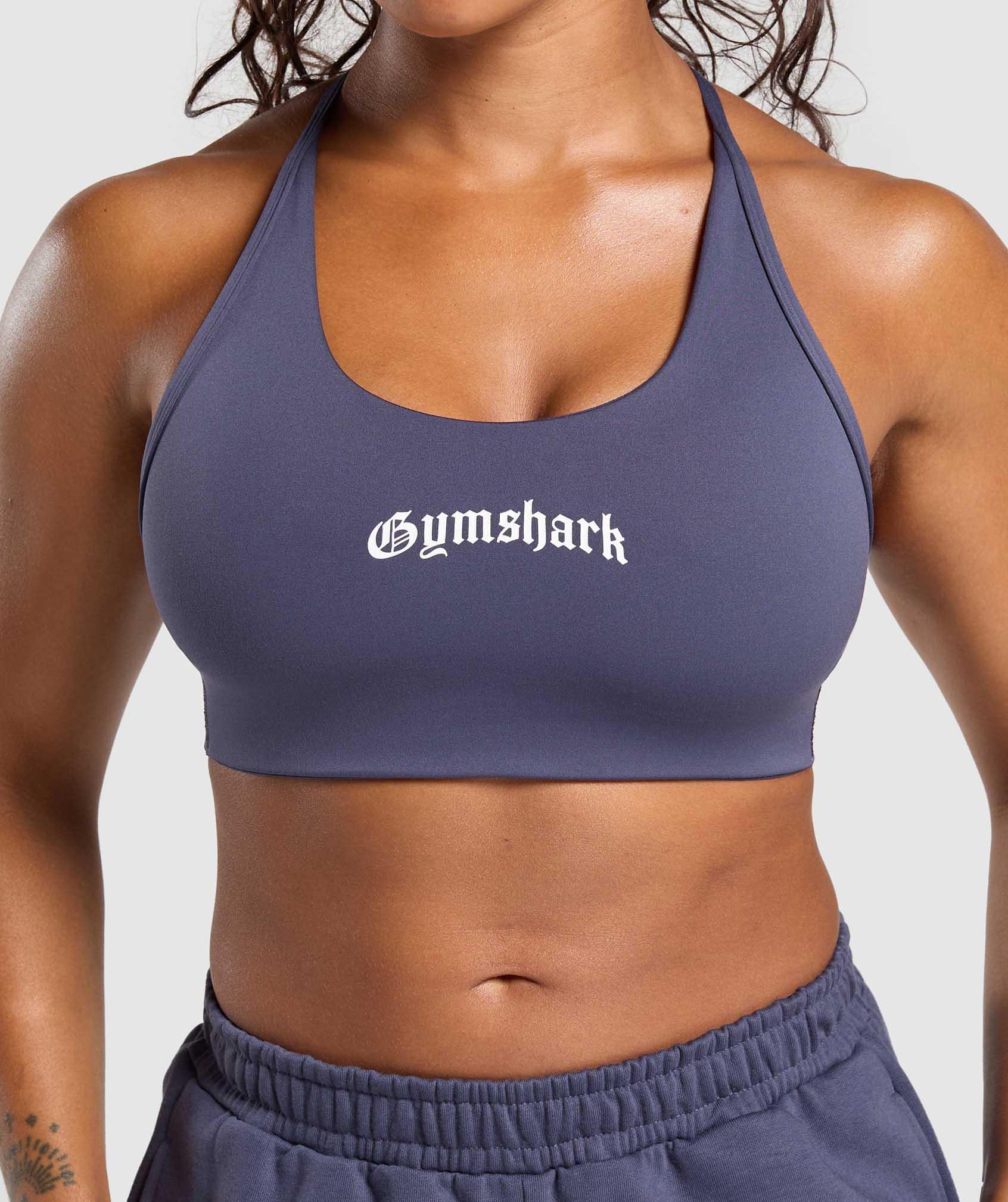 Gymshark Strength Department Graphic Sports Bra - Weighted Purple Female Product Image