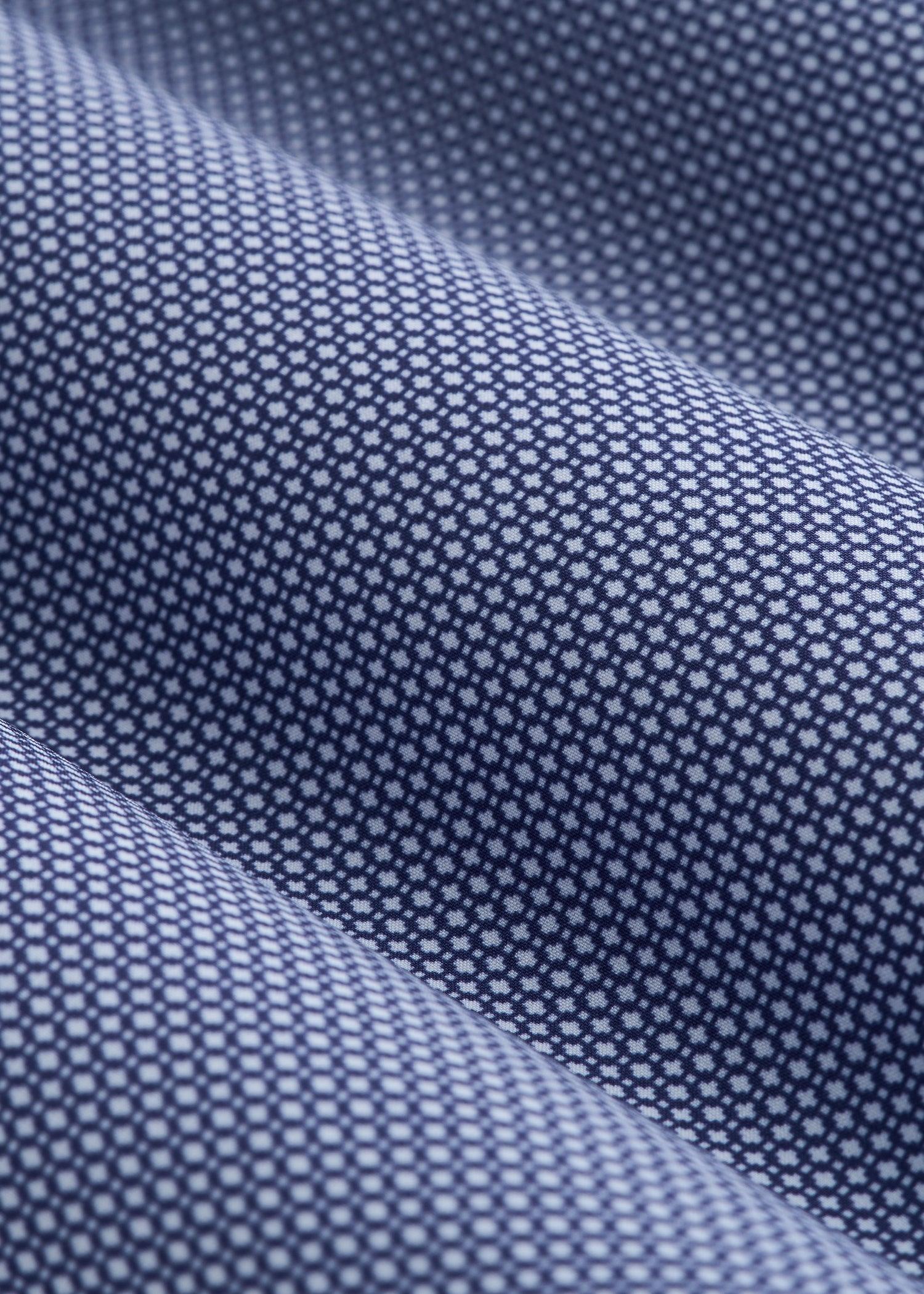 Short Sleeve Traveler Stretch Button Shirt for Tall Men in Royal Blue Geometric Male Product Image