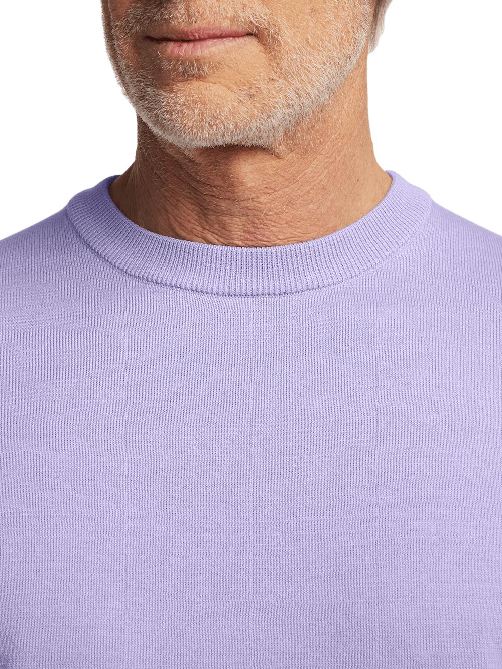 Supima Cotton Crew Neck Sweater - Lavender Product Image