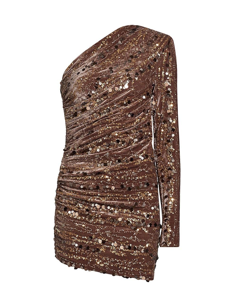 Womens Saturn Sequined One-Shoulder Minidress Product Image