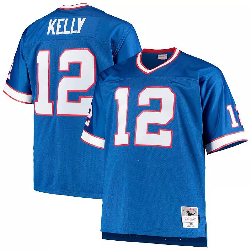Men's Mitchell & Ness Jim Kelly Royal Buffalo Bills Big & Tall 1990 Retired Player Replica Jersey,  Product Image
