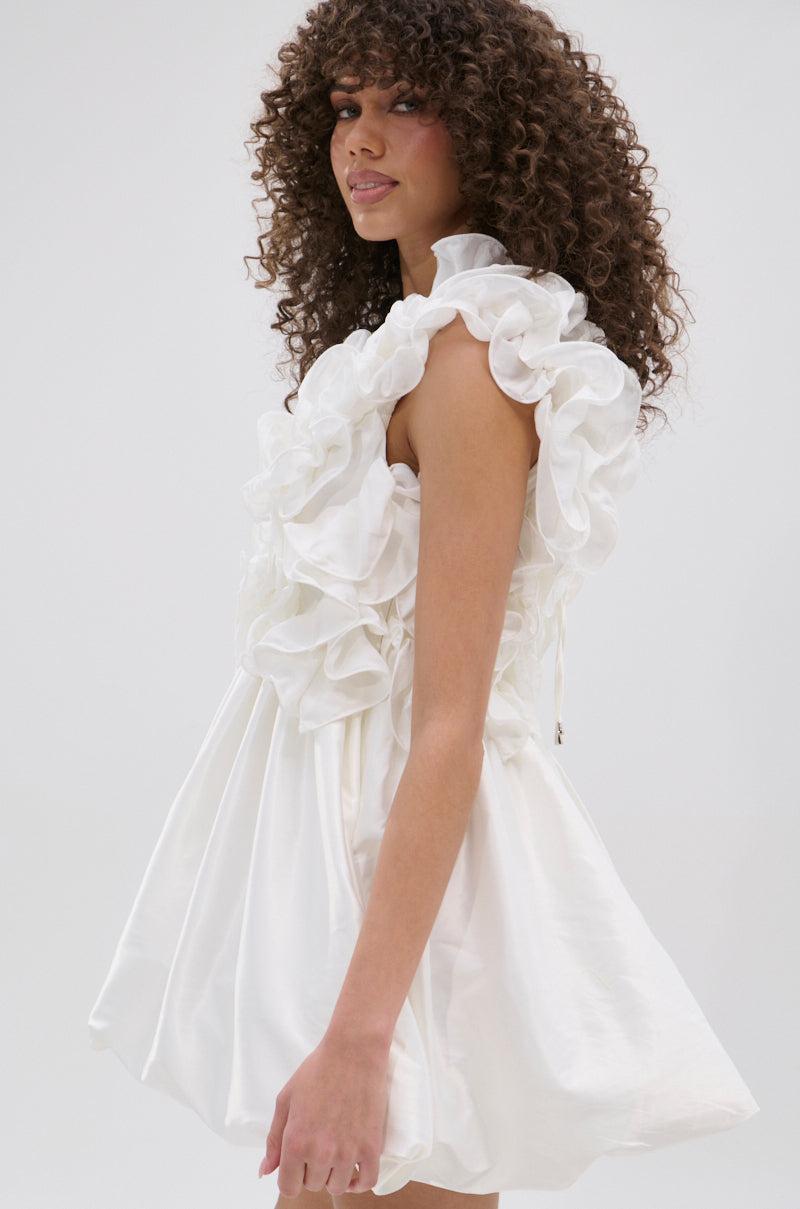 BORN TO STAND OUT RUFFLE MINI DRESS Product Image