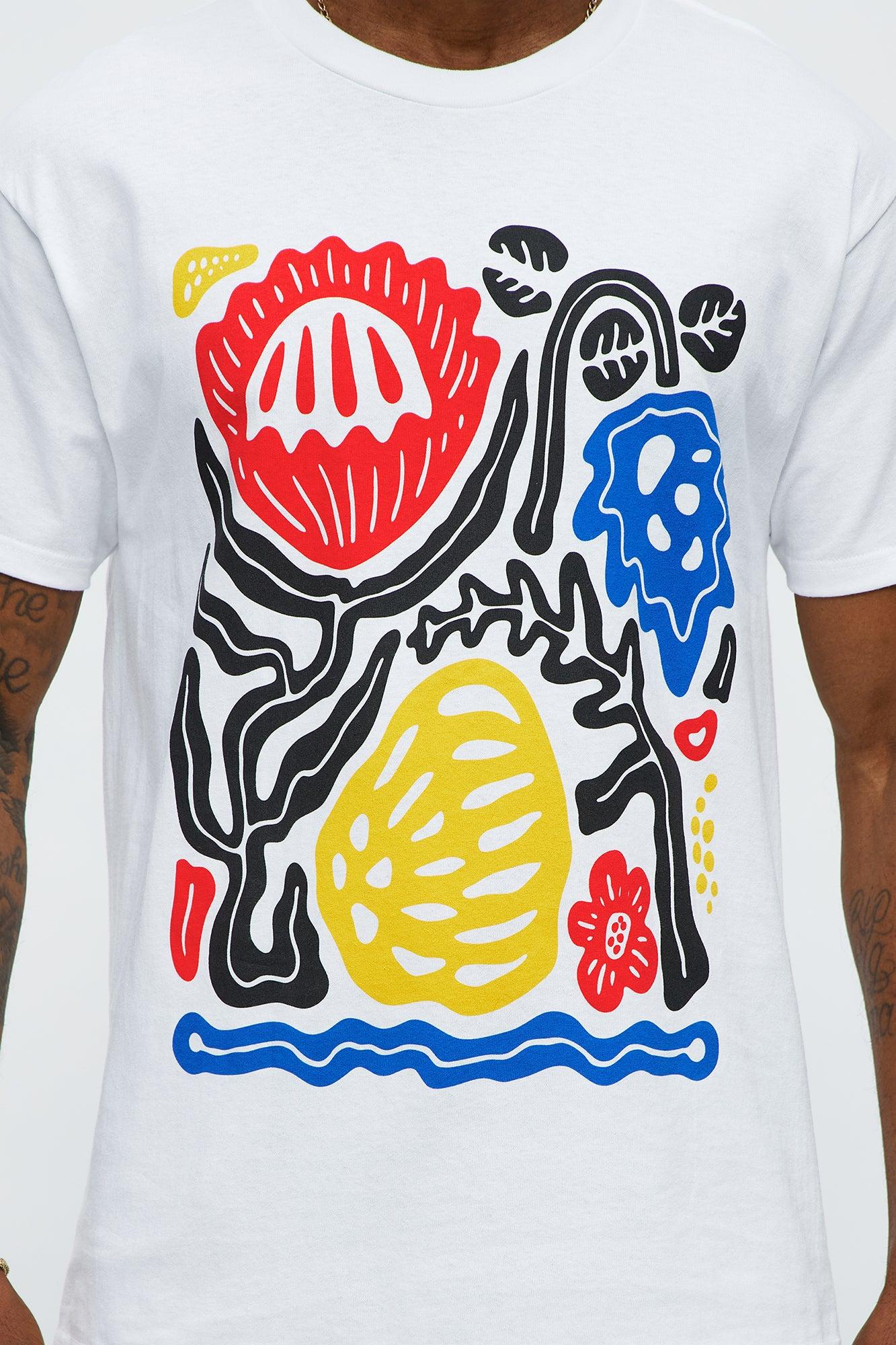 Smell The Flowers Short Sleeve Tee - White Male Product Image