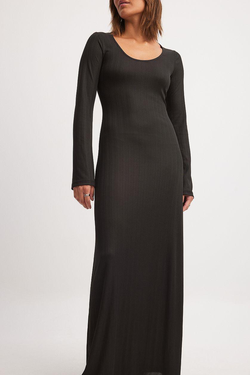 Ribbed Maxi Dress Grey Product Image