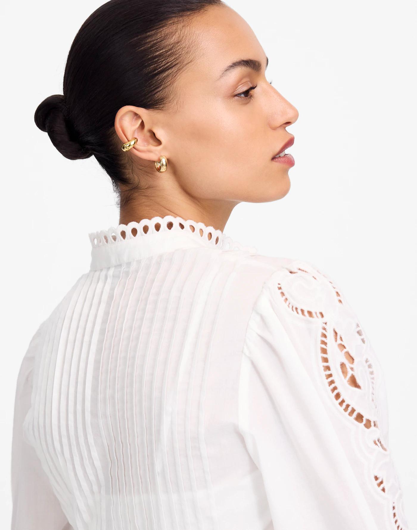 Pintucked Eyelet Mini Dress Product Image