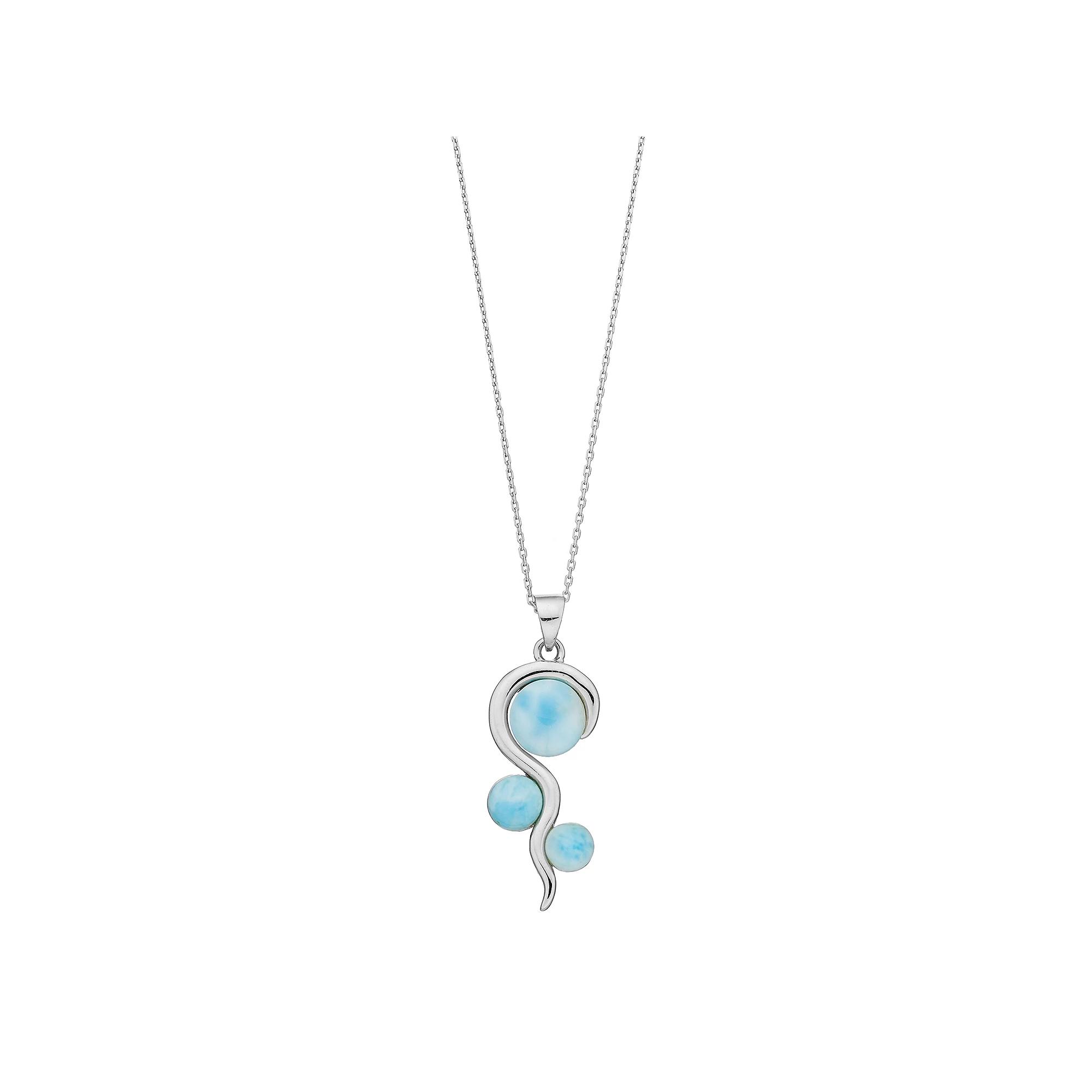 Sterling Silver Larimar Swirl Pendant Necklace, Women's, Size: 18" Product Image