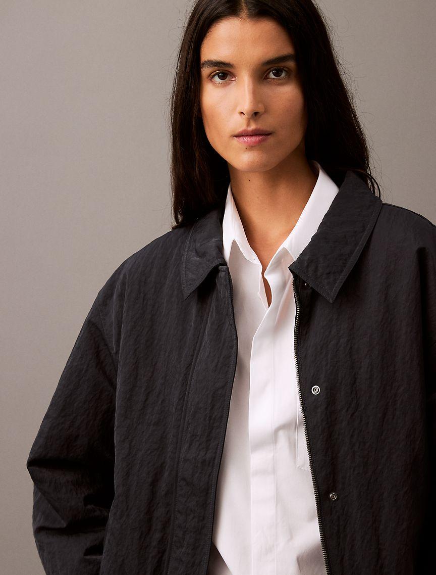 Crushed Nylon Bomber Jacket Product Image