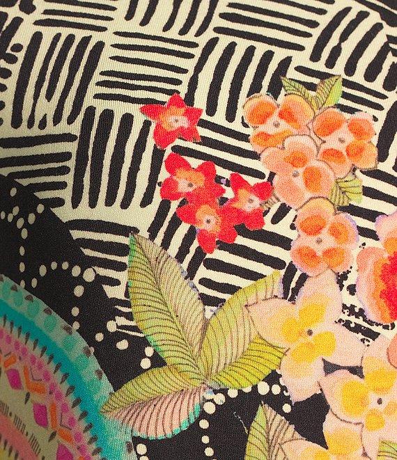 JOHNNY WAS Sunrise Favorite Patchwork Floral Geo Print Long Sleeve Tee Shirt Product Image