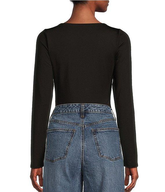 GB Knit Boat Neck Long Sleeve Bodysuit Product Image