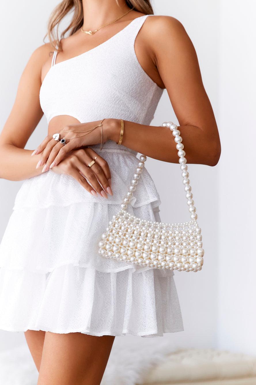 Fashionista Pearl Bag White Product Image