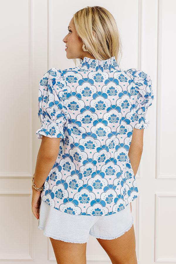 Popular Song Floral Top in Sky Blue Product Image