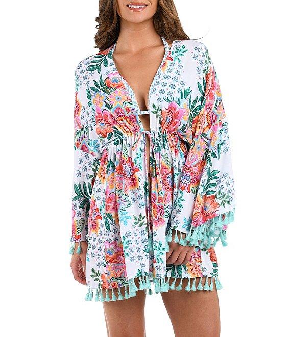 La Blanca Riviera Resort Tie Front Kimono Swim Cover-Up Product Image