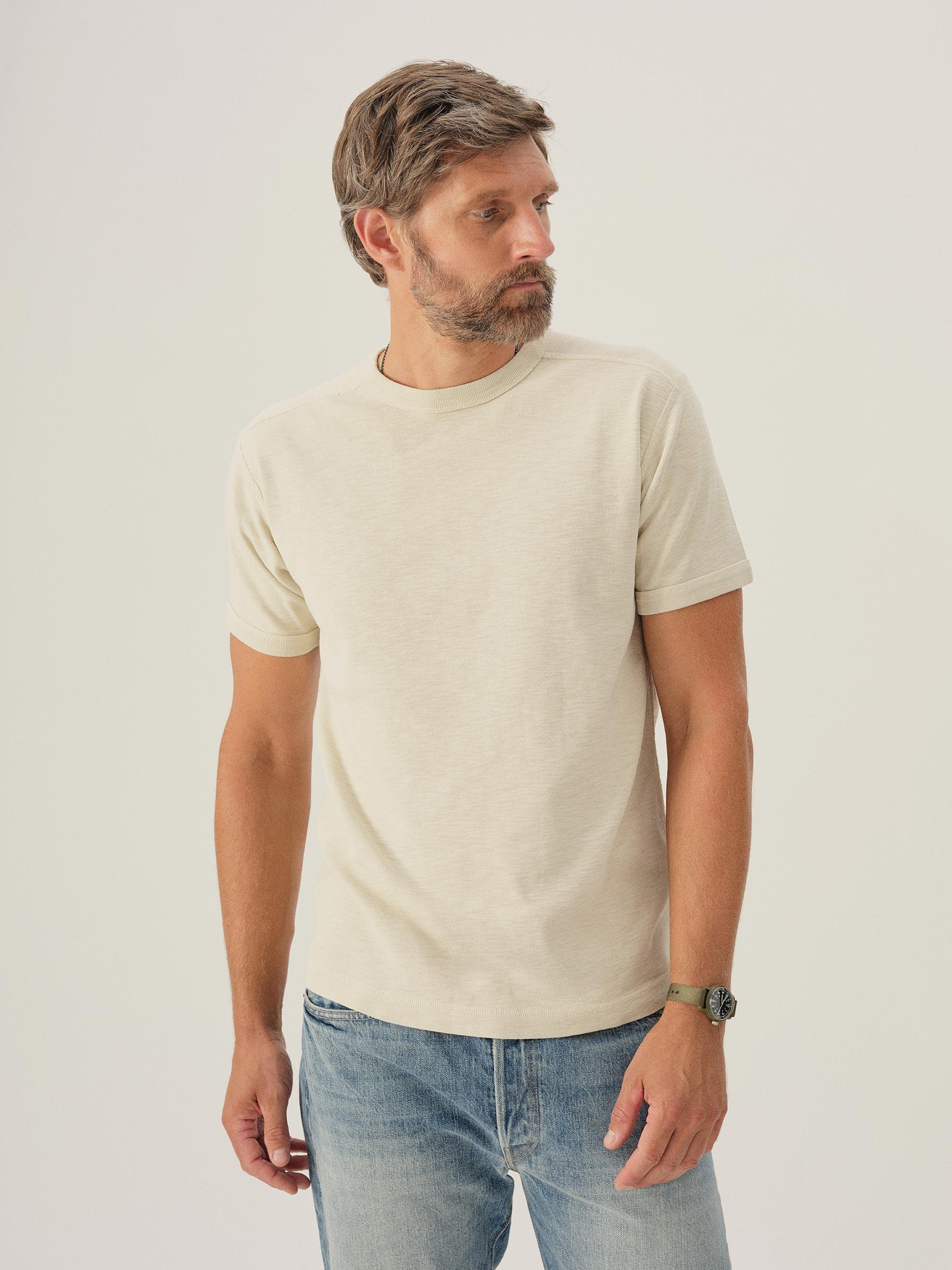 Worn White Sidewinder Rib Ringer Tee Product Image