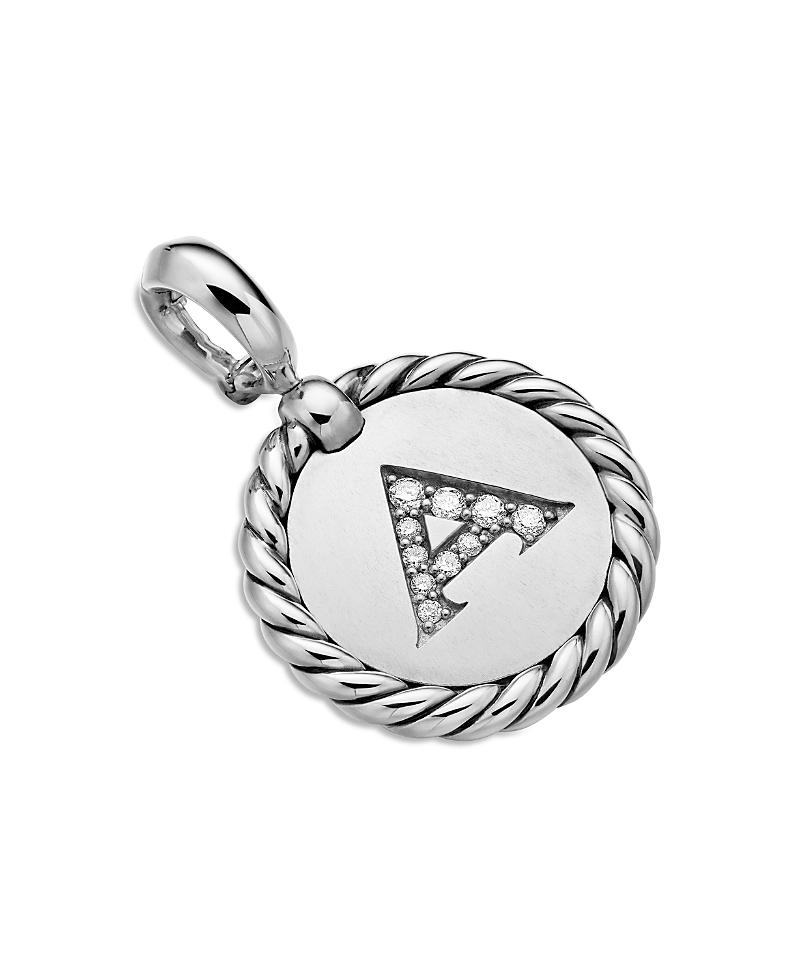 Womens Initial Charm Necklace in Sterling Silver Product Image