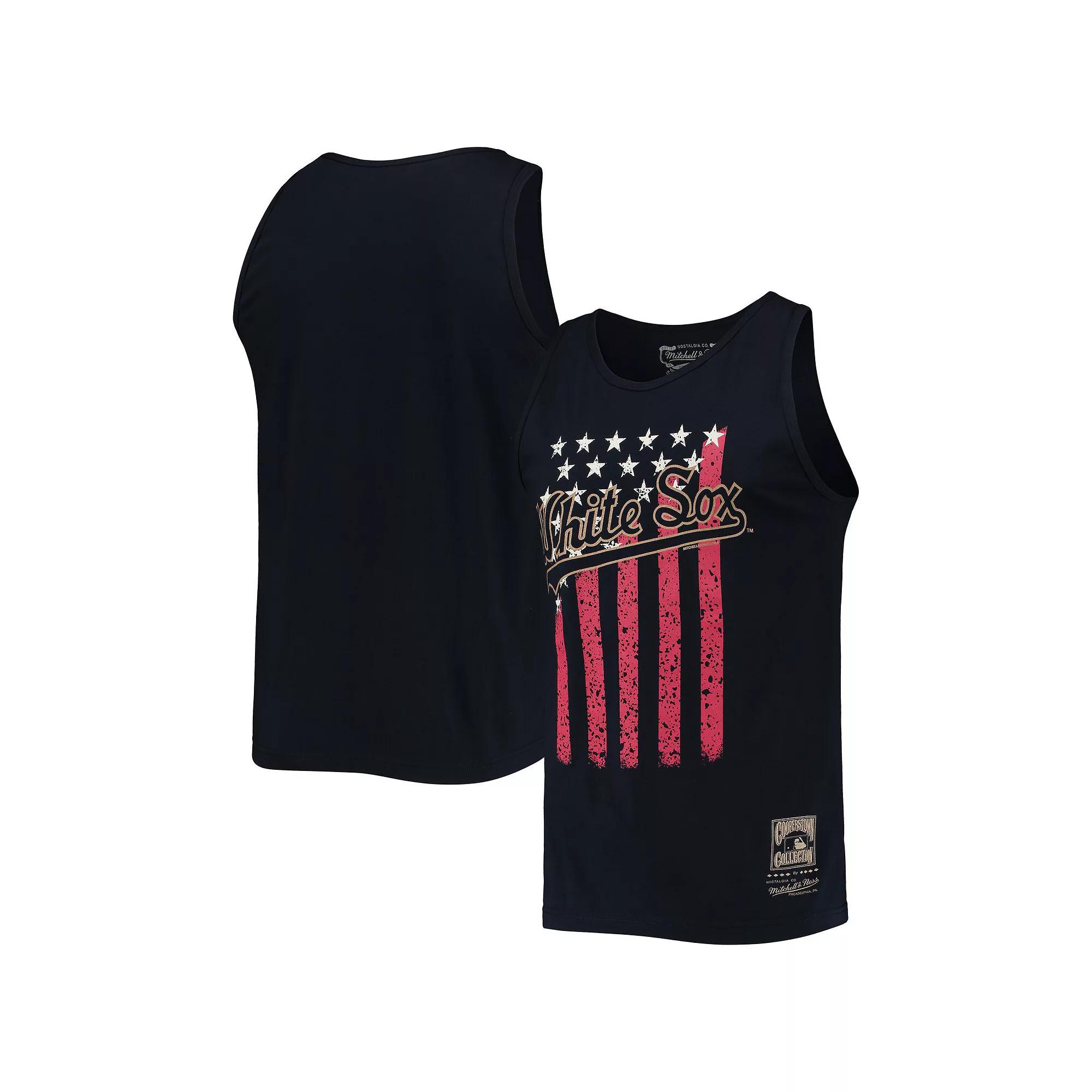Men's Mitchell & Ness Navy Chicago White Sox Cooperstown Collection Stars and Stripes Tank Top,  Product Image