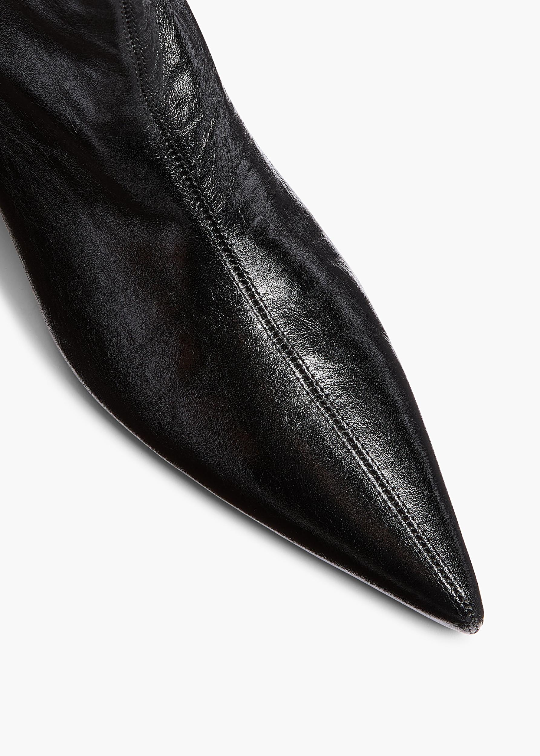 Andee Ankle Boot in Black Glazed Leather Product Image