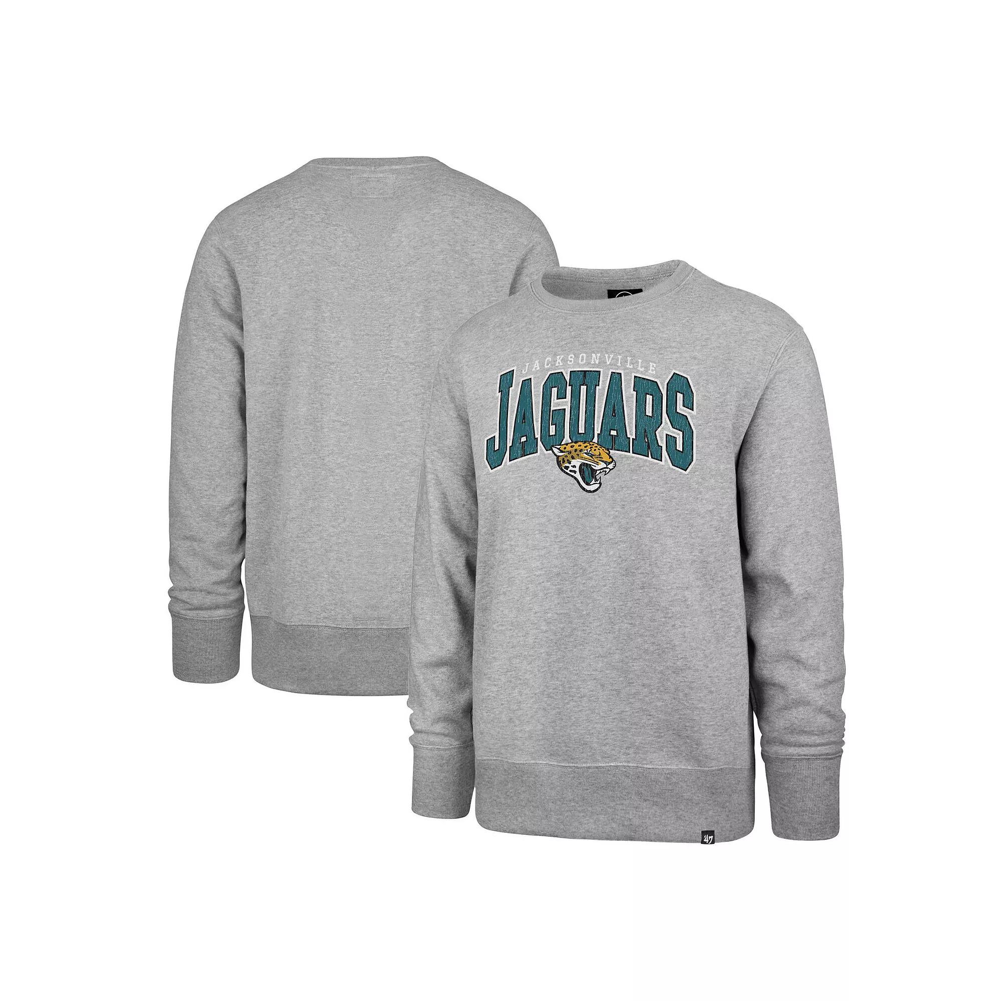 Men's '47 Gray Jacksonville Jaguars Varsity Block Headline Pullover Sweatshirt,  Product Image