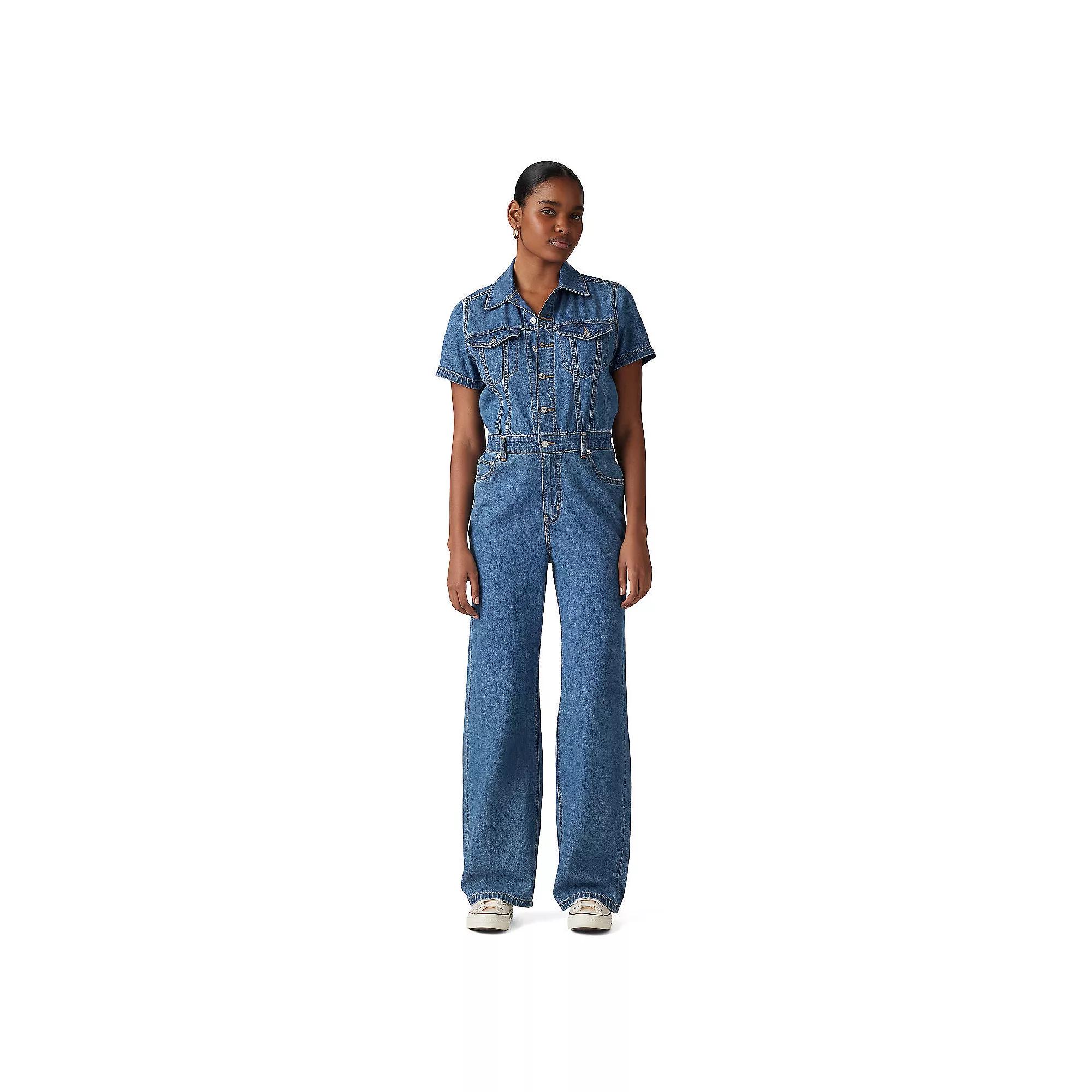 Women's Levi's® Type III Denim Jumpsuit, Size: Medium, Blue Joke Product Image